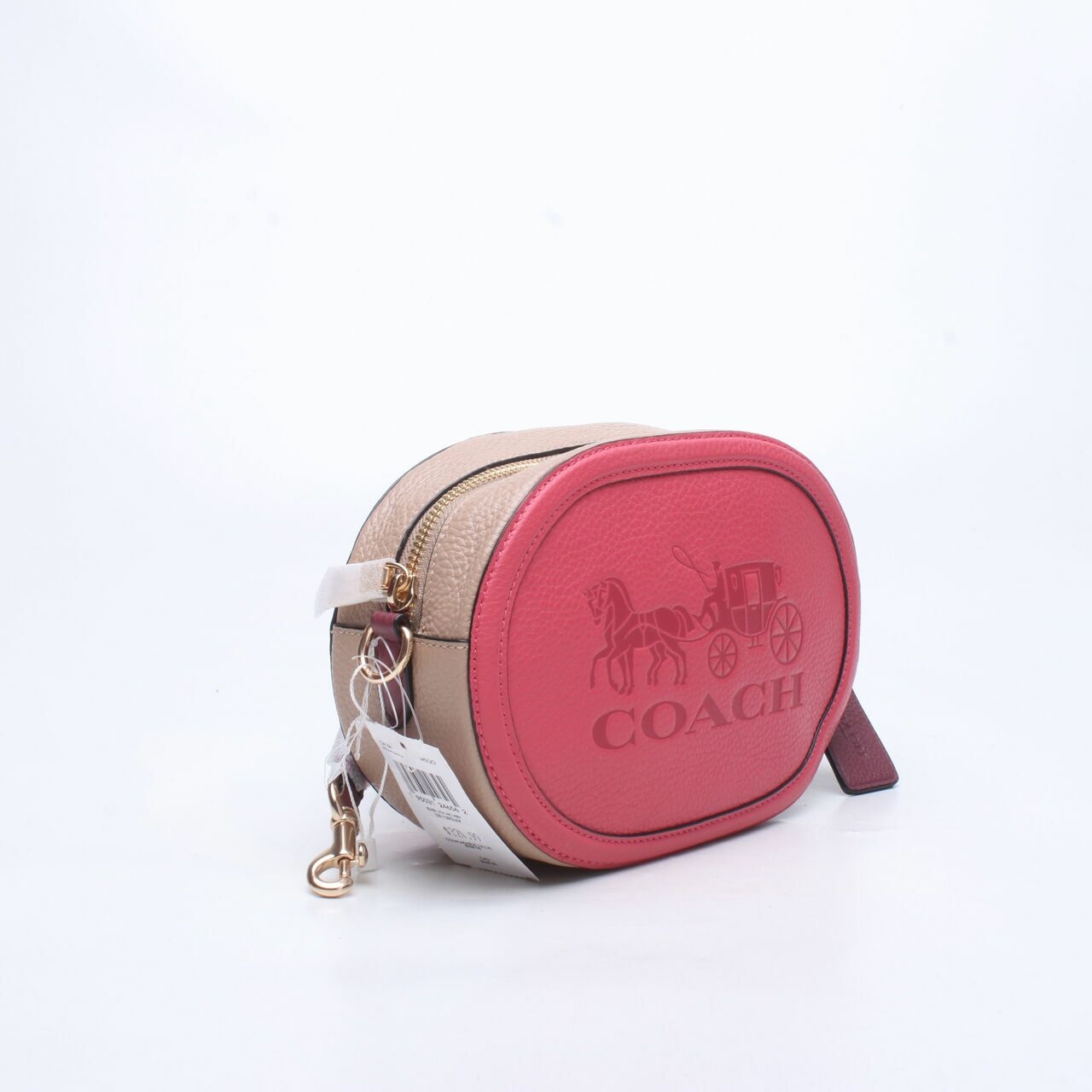 COACH C4164 Embossed Leater Horse & Carriage Crossbody Poppy Vintage Mauve