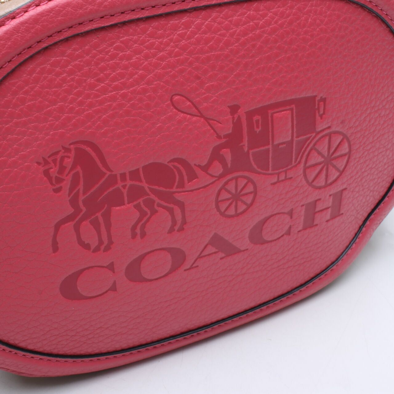 COACH C4164 Embossed Leater Horse & Carriage Crossbody Poppy Vintage Mauve