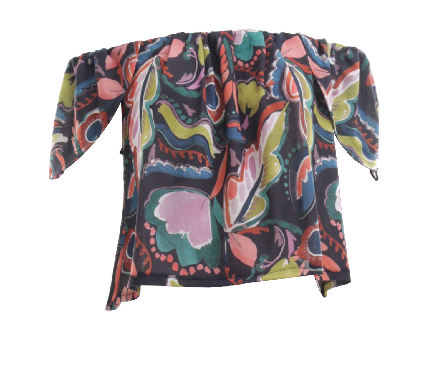 Zara Multicolor Bardot Blouse