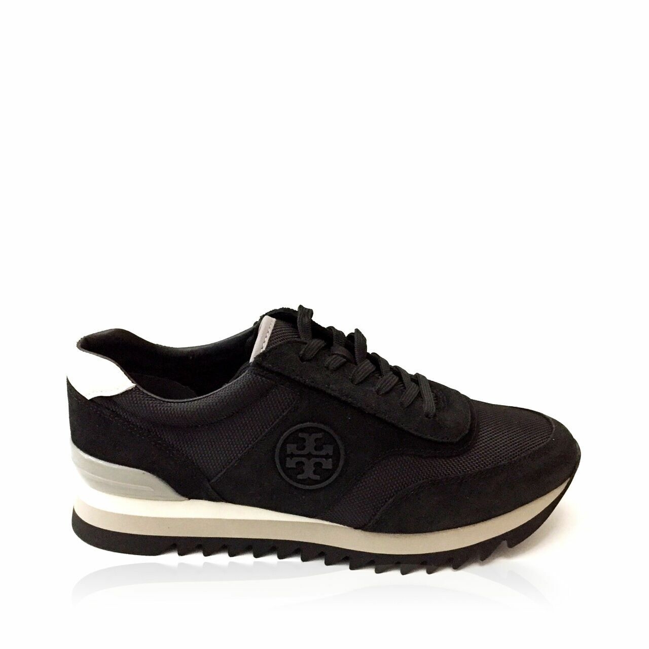 Tory Burch Sawtooth Logo Sneakers Black & Grey