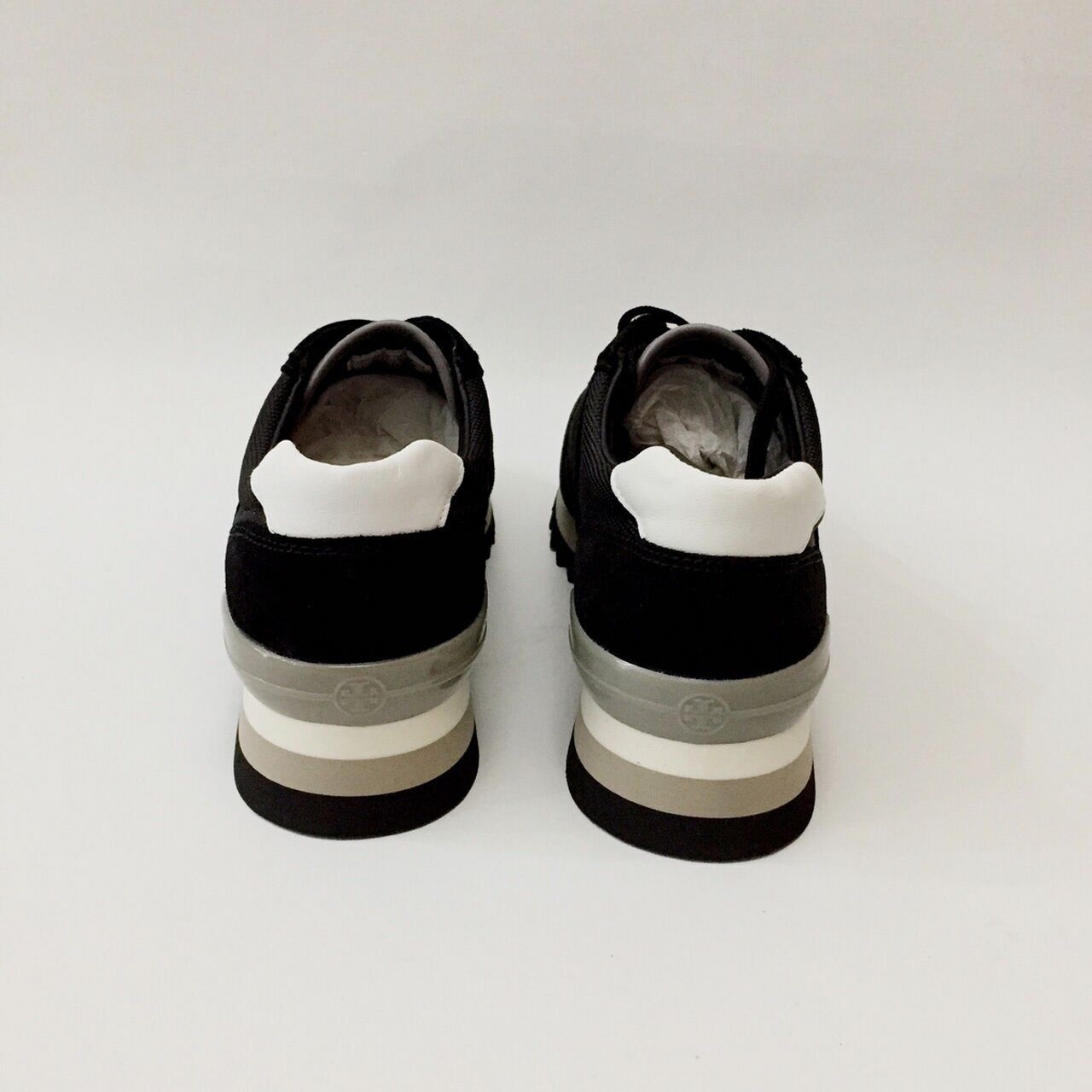 Tory Burch Sawtooth Logo Sneakers Black & Grey