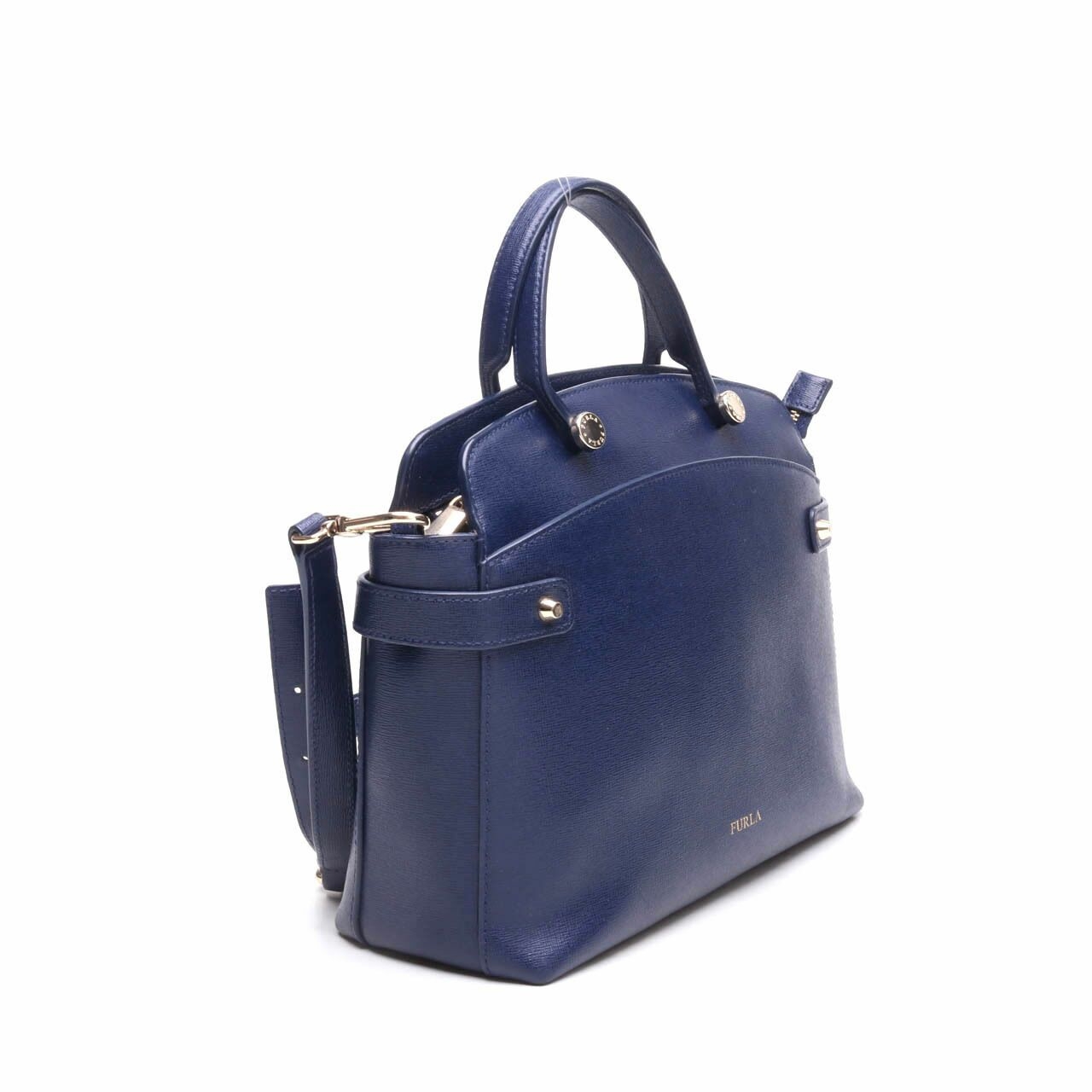 Furla Agata Dome Navy Satchel Bag