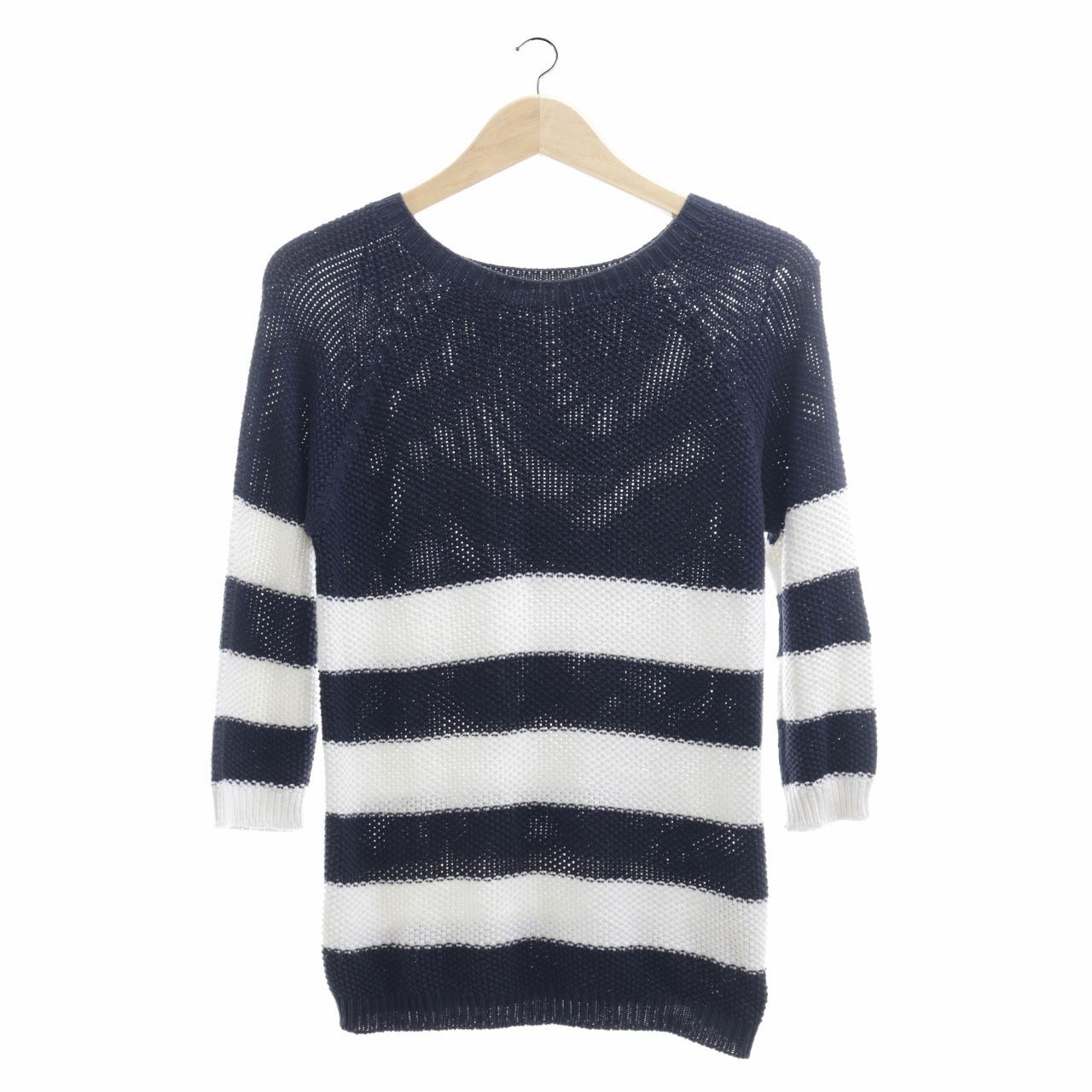 Stradivarius Navy & White Striped Sweater