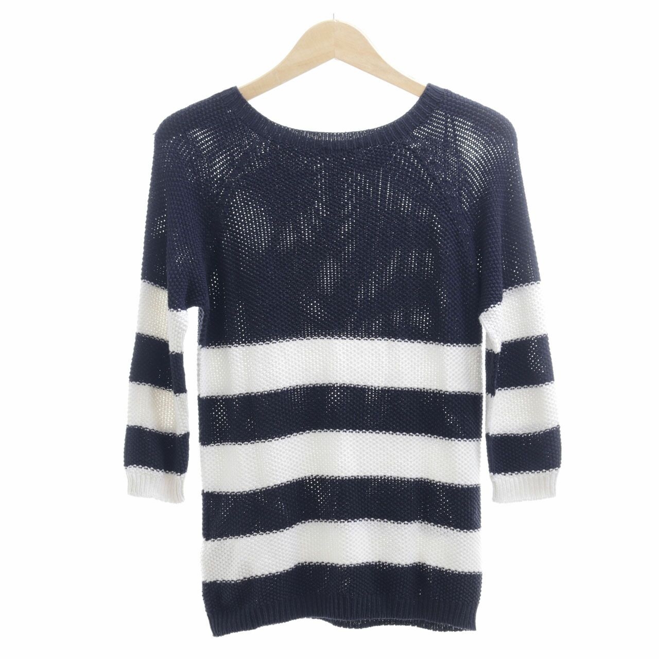 Stradivarius Navy & White Striped Sweater