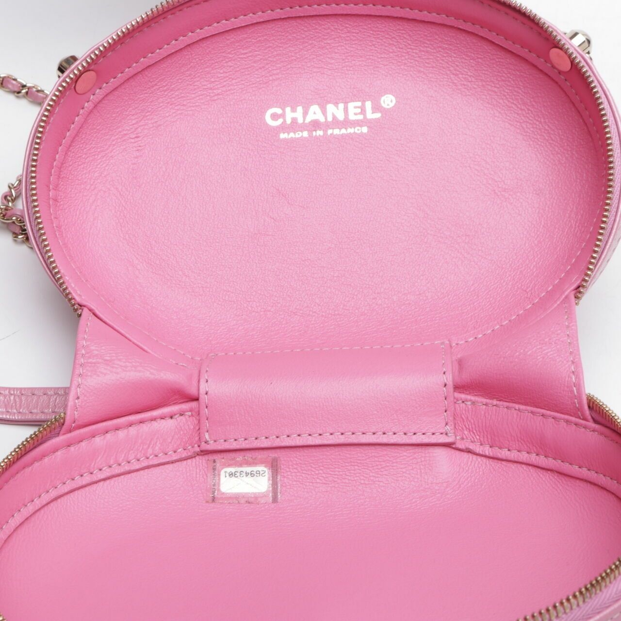 Chanel Pink Chevron Stitched Leather Box Evening Bag