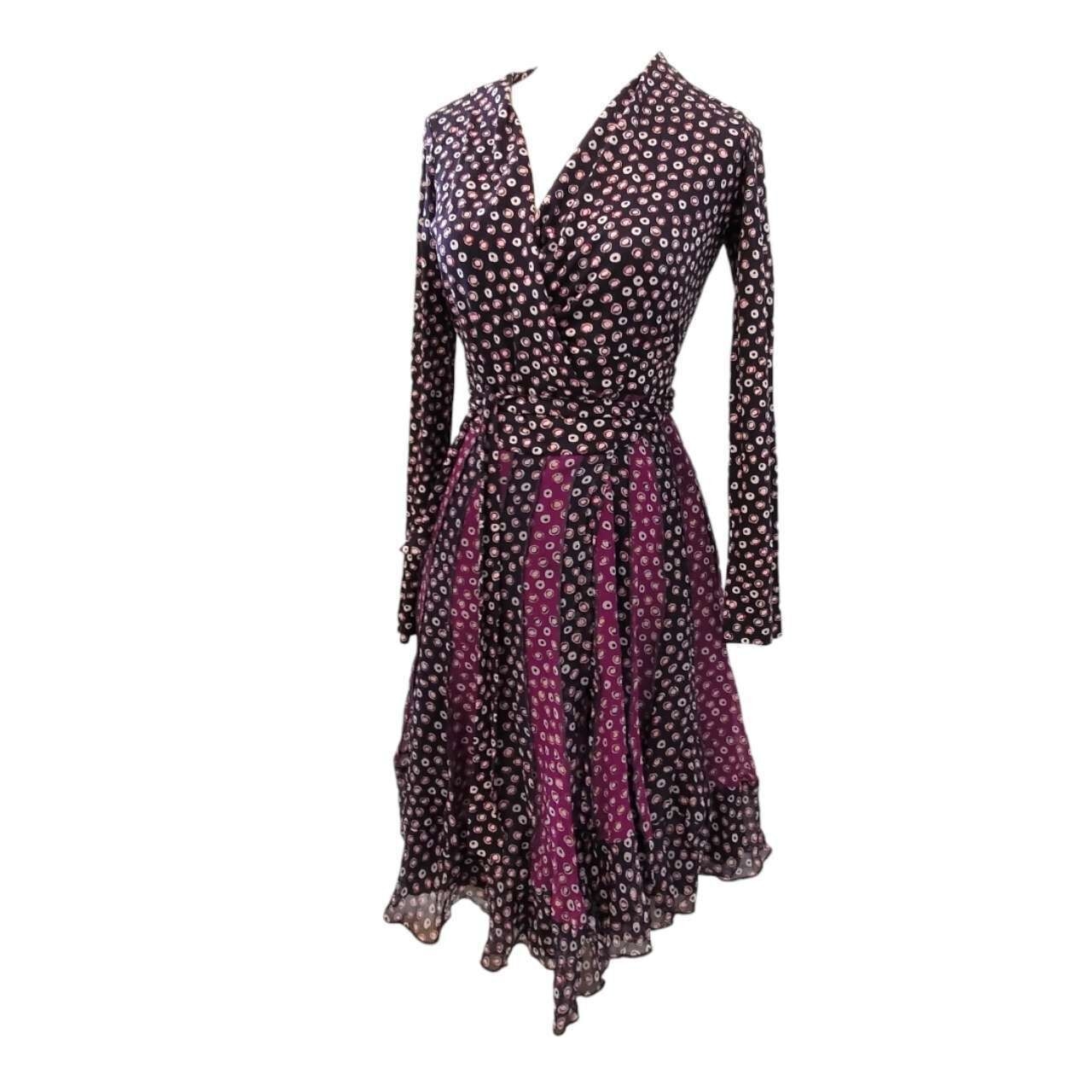 Diane Von Furstenberg Purple & Multi Midi Dress