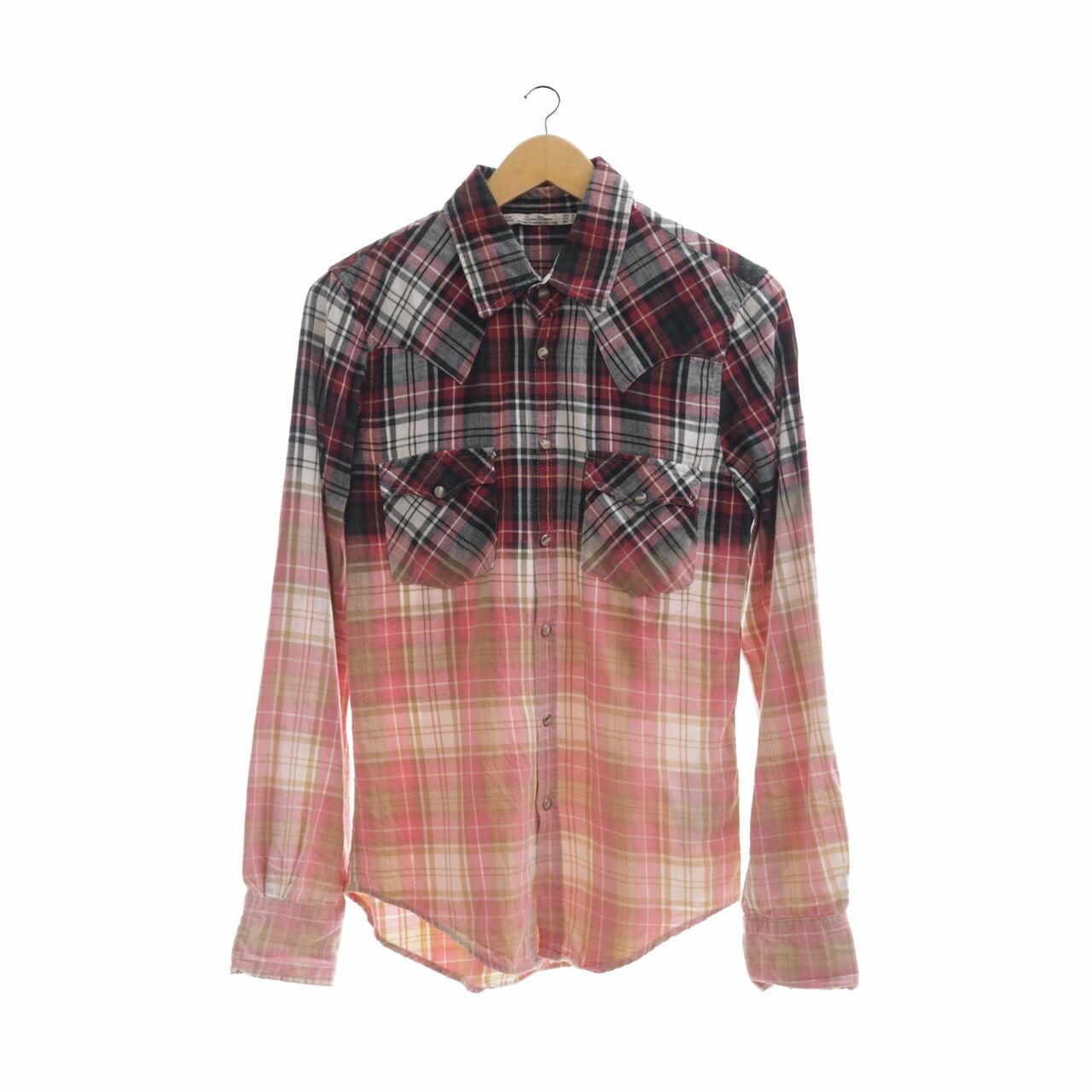 Zara Multicolor Gradient Checkered Shirt