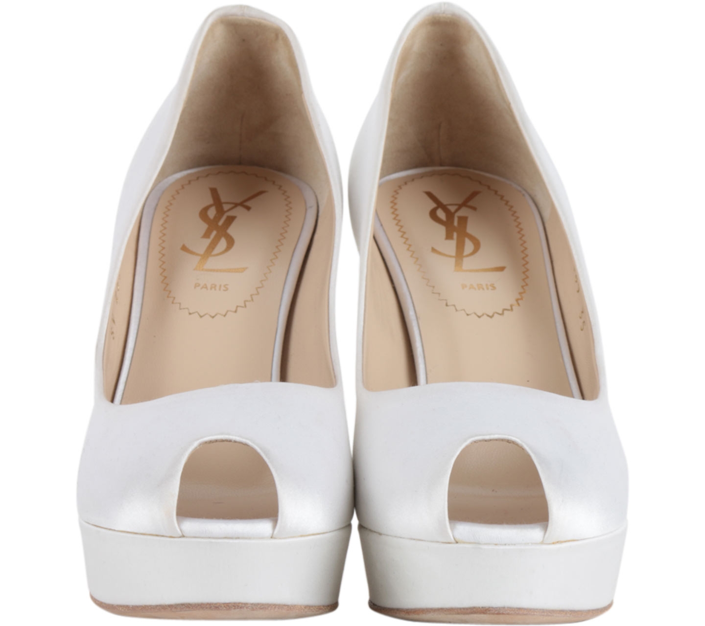 Yves Saint Laurent White Platform Heels