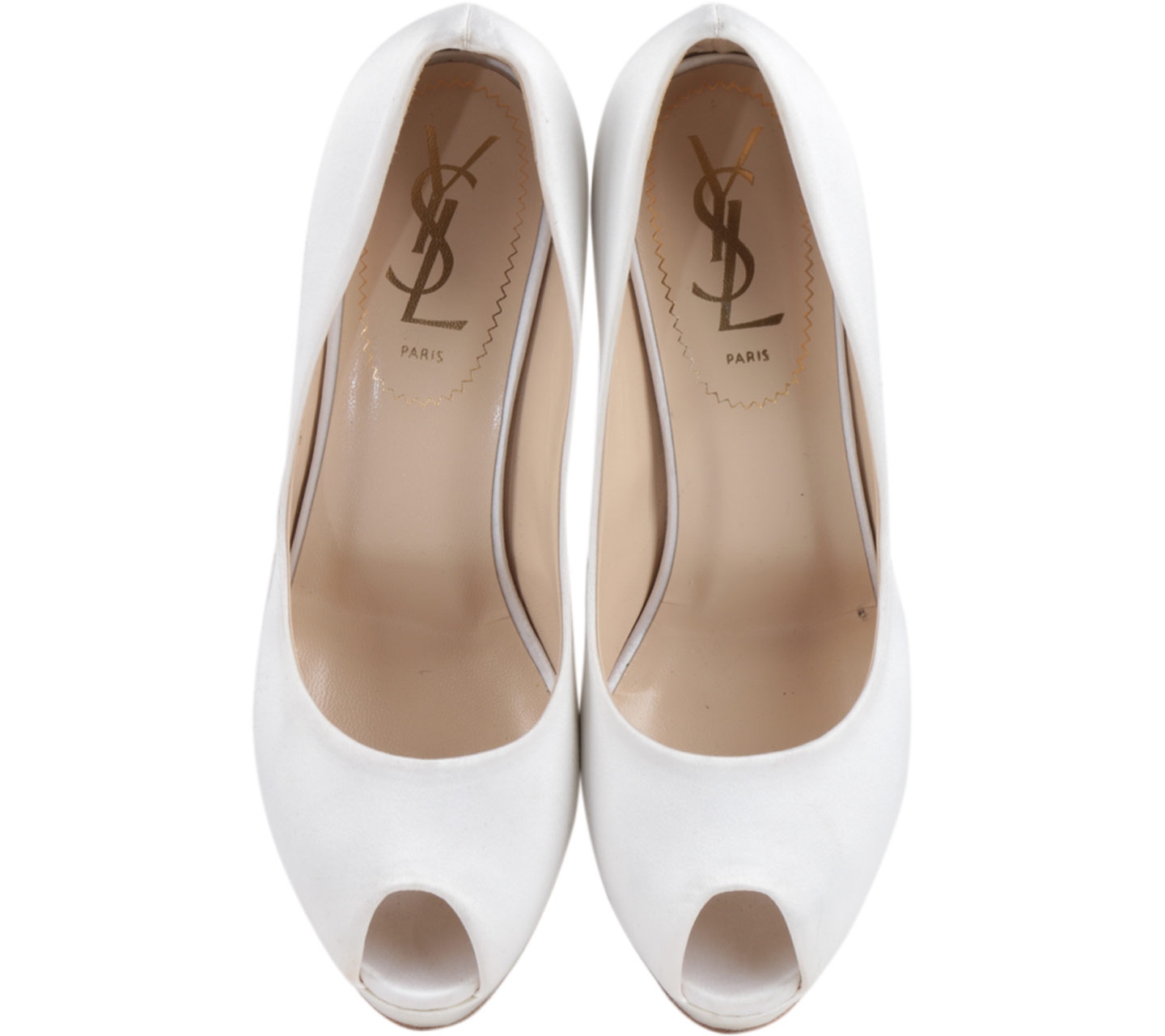 Yves Saint Laurent White Platform Heels