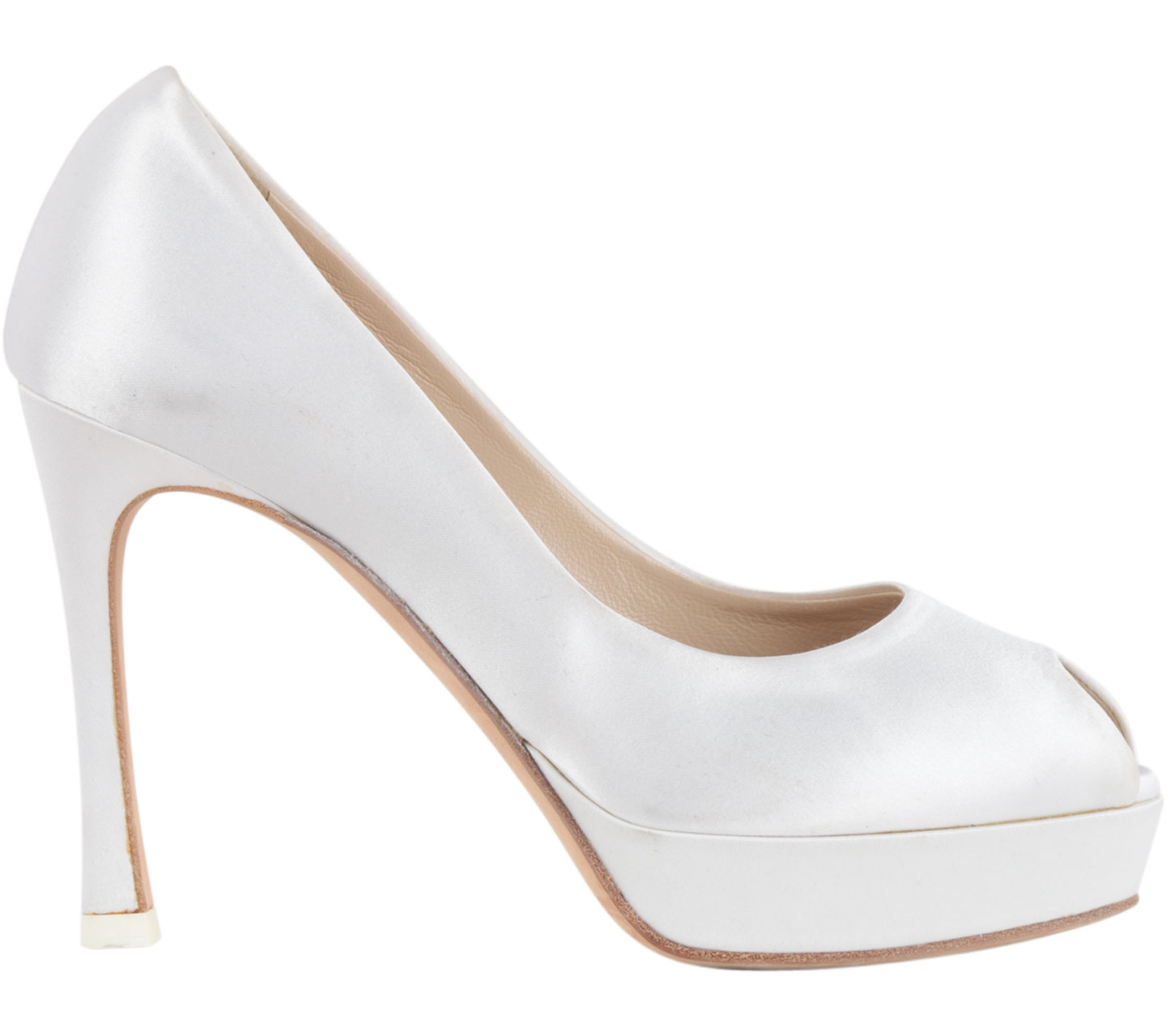 Yves Saint Laurent White Platform Heels