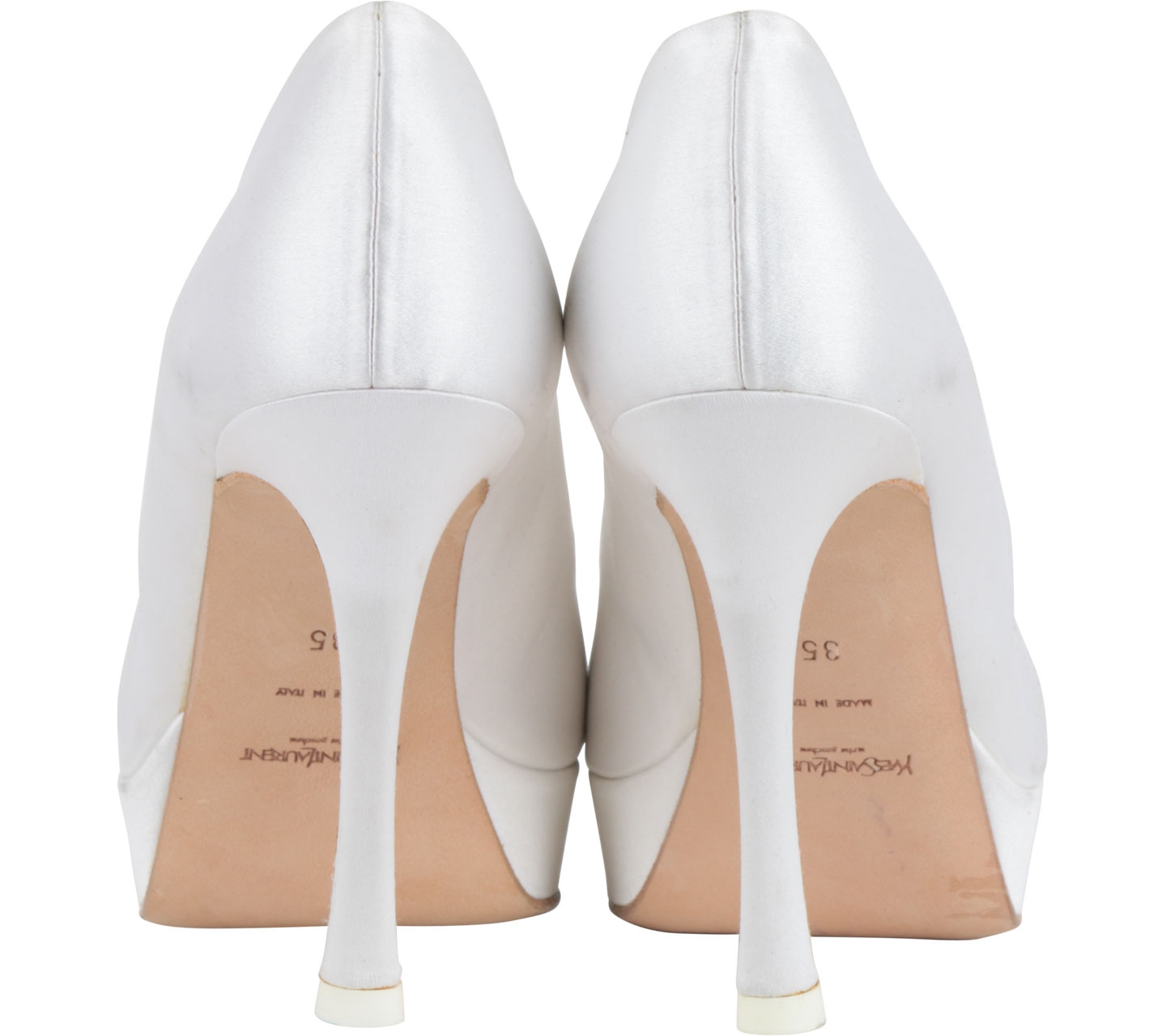 Yves Saint Laurent White Platform Heels