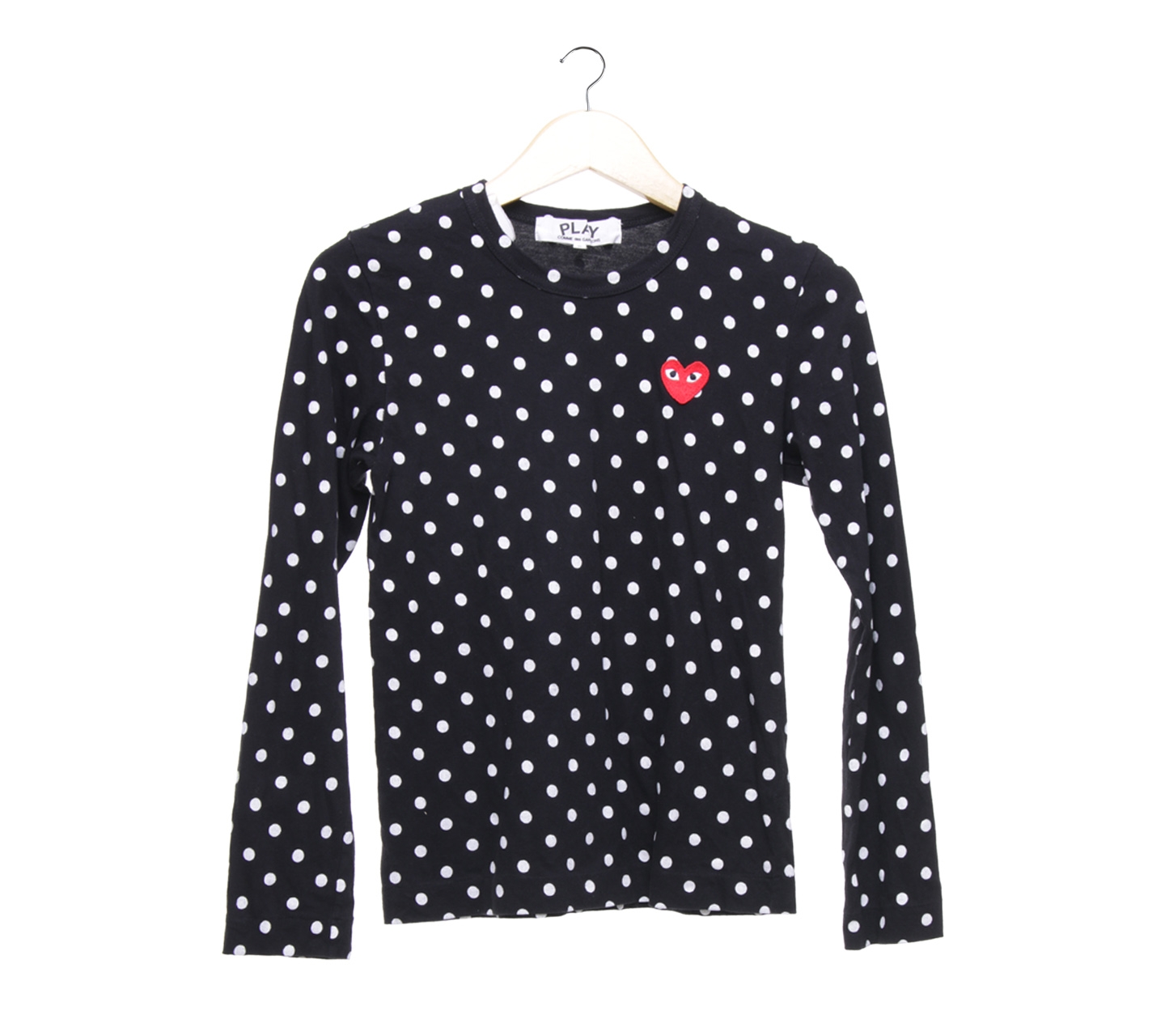 Play by comme des garcons polkadot black white blouse 