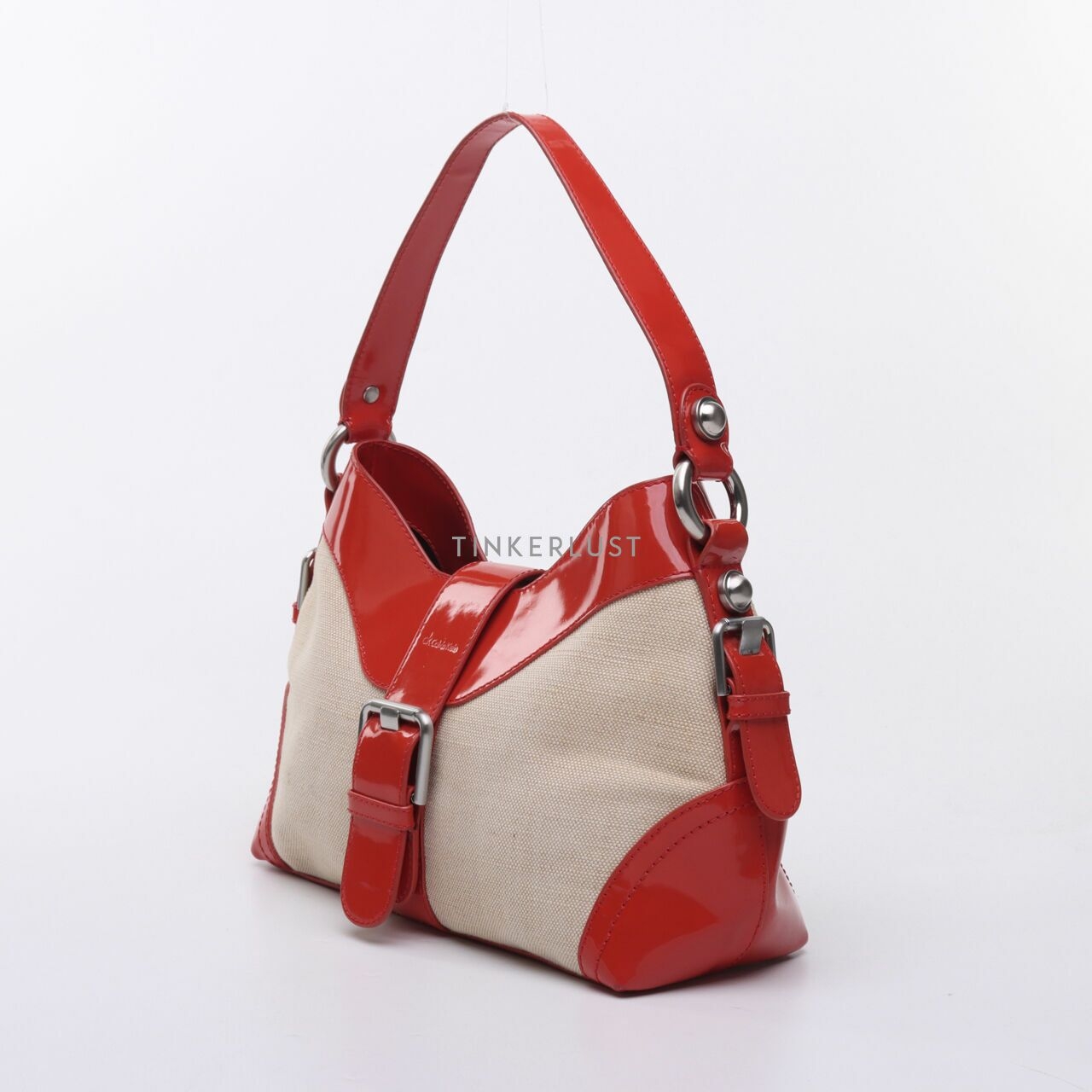 Calvin Klein Beige & Red Shoulder Bag