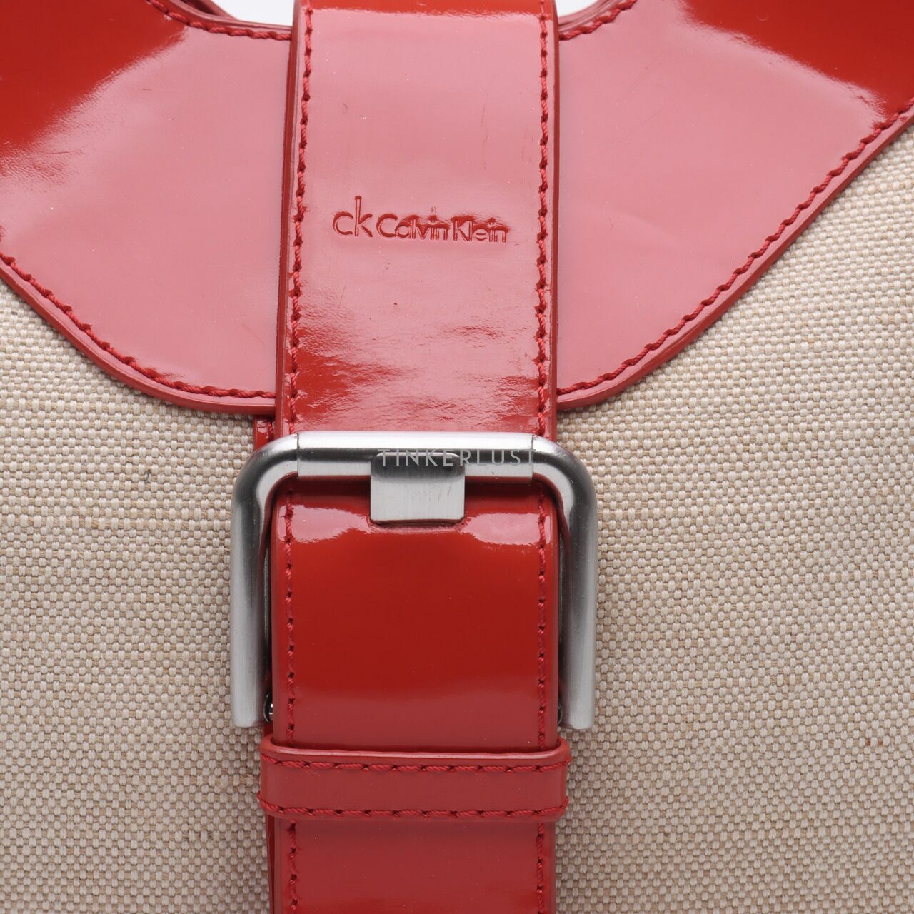 Calvin Klein Beige & Red Shoulder Bag