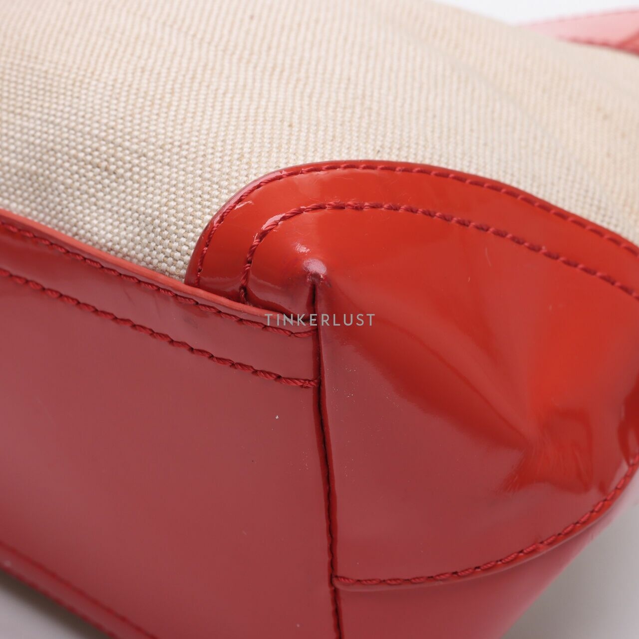 Calvin Klein Beige & Red Shoulder Bag