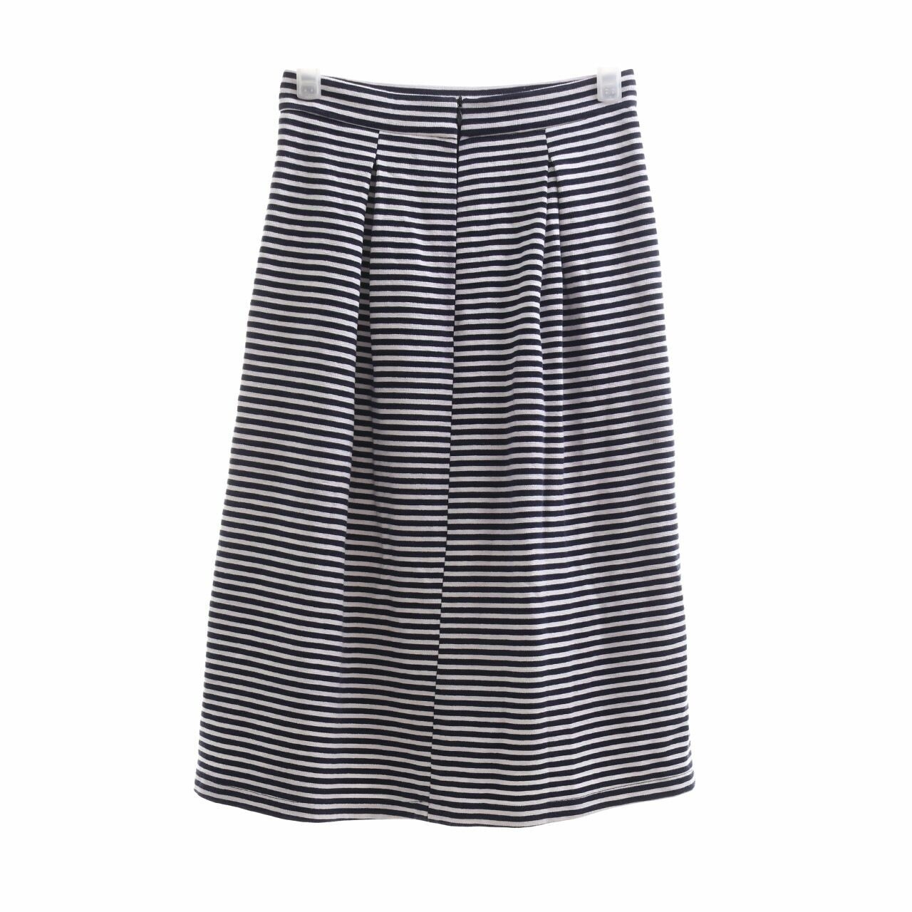 Petite Cupcake Black & White Stripes Midi Skirt