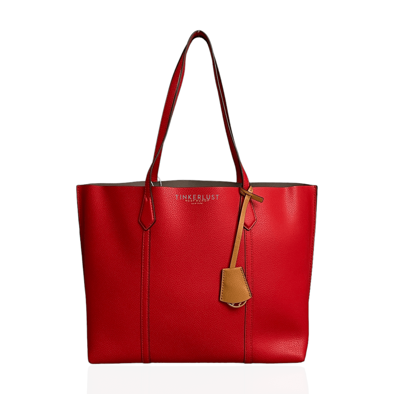 Tory Burch Perry Triple Compratment Brilliant Red Tote Bag