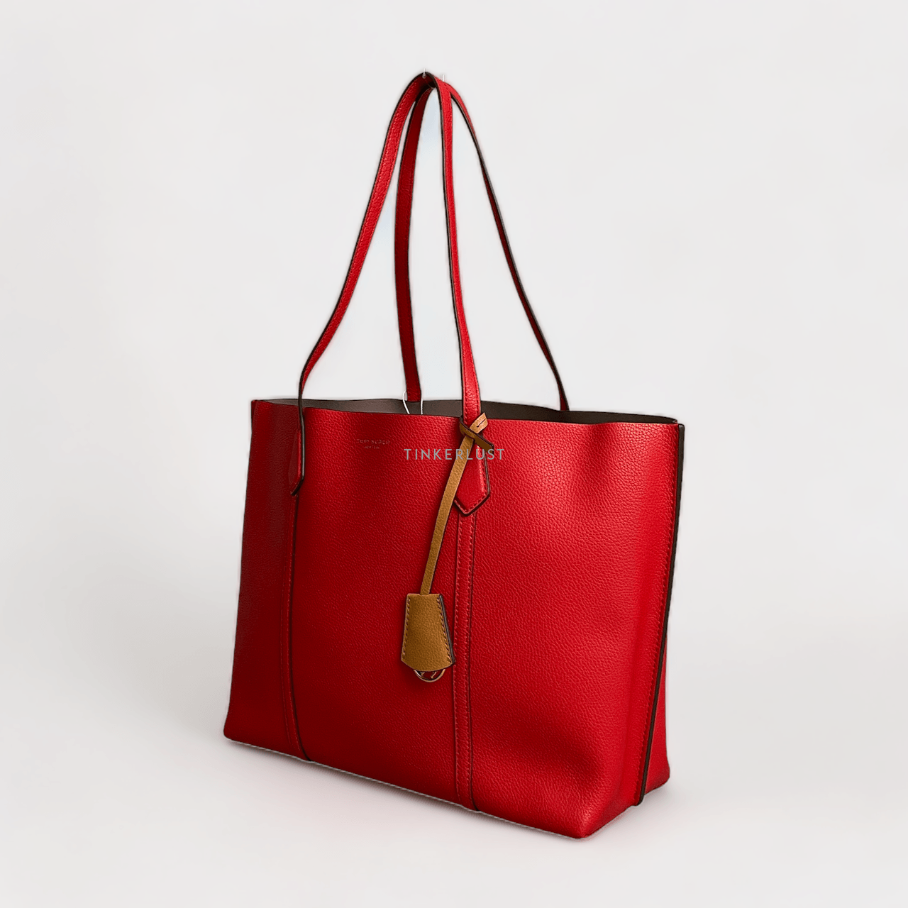 Tory Burch Perry Triple Compratment Brilliant Red Tote Bag