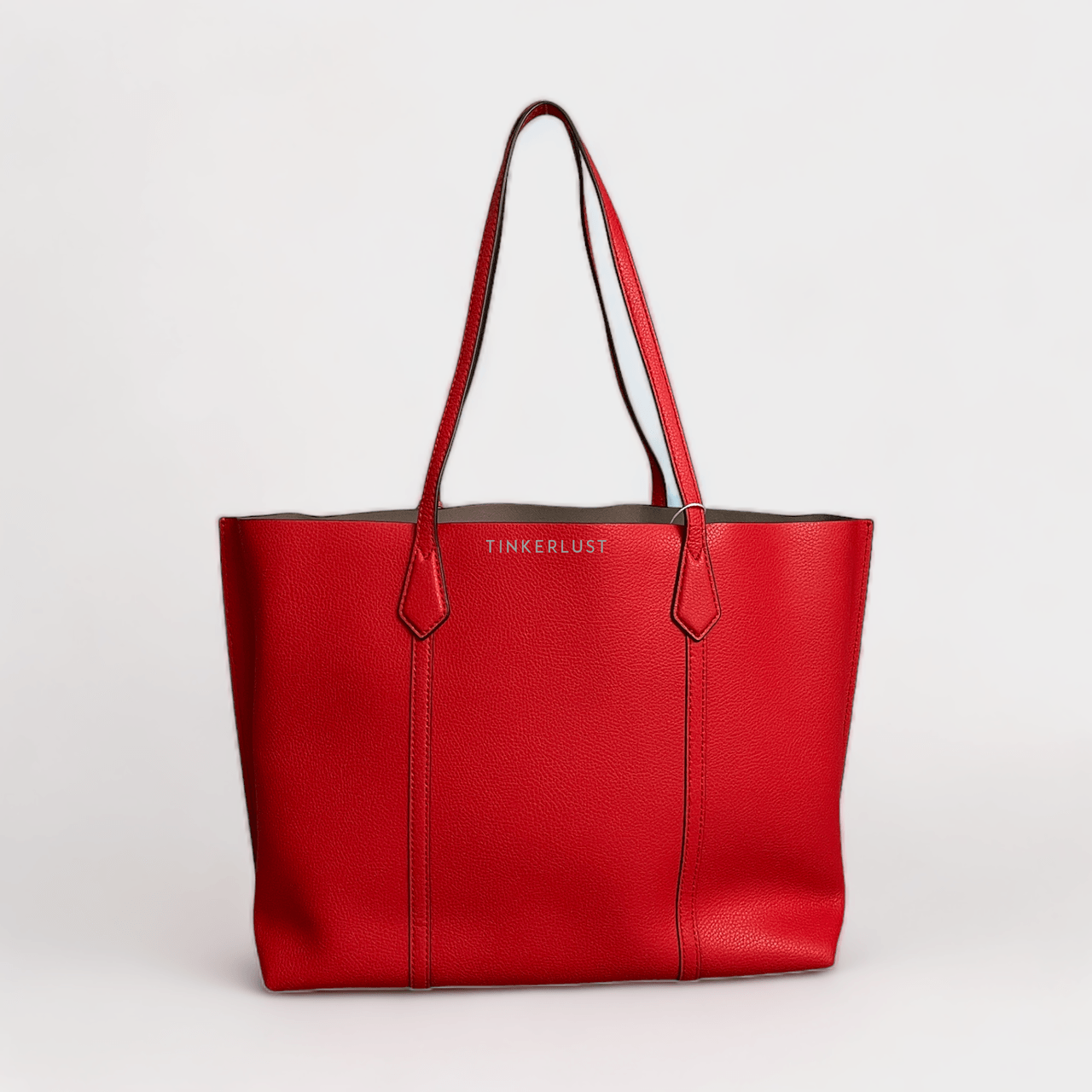 Tory Burch Perry Triple Compratment Brilliant Red Tote Bag