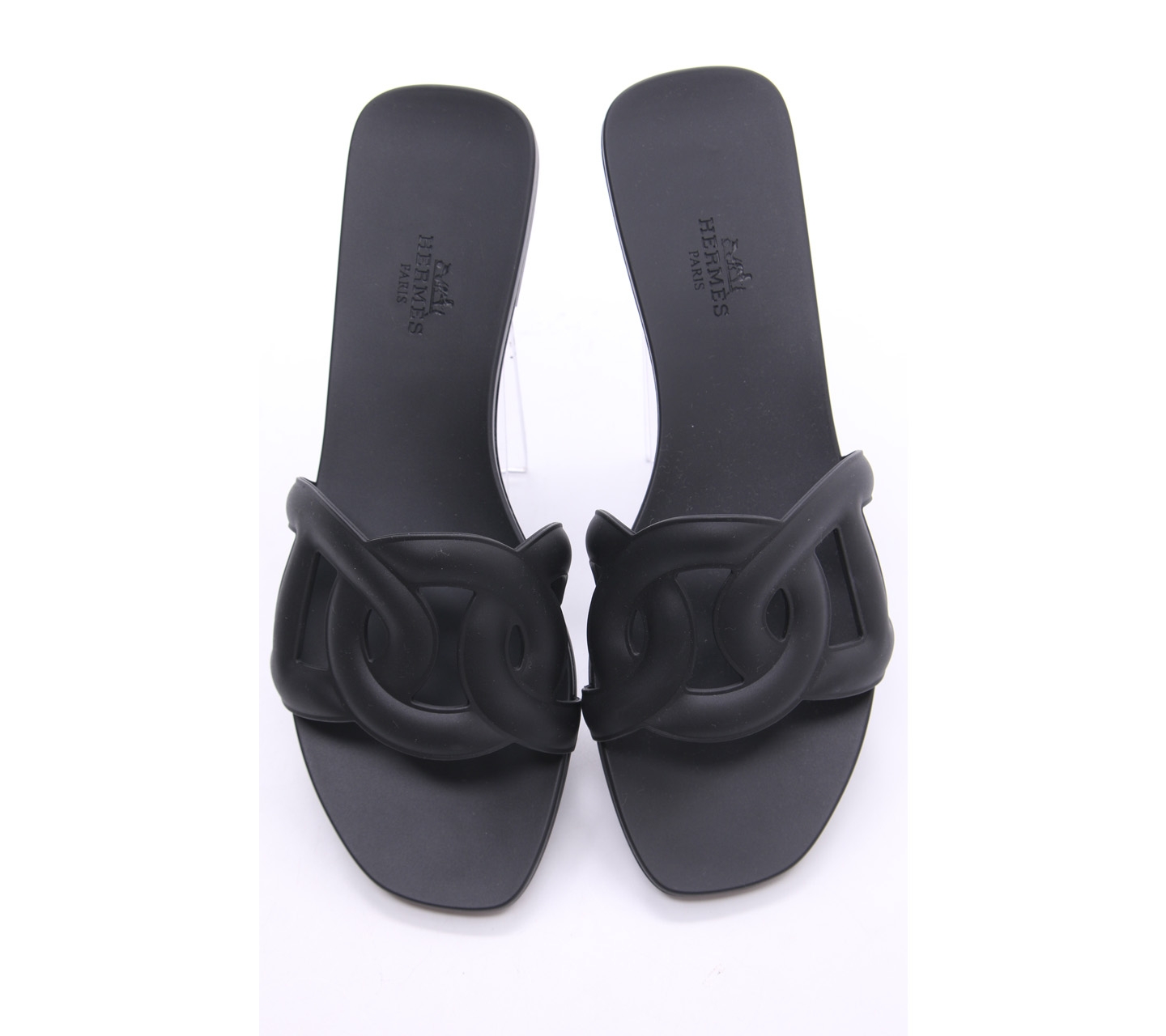 Hermes Black Leather Sandals