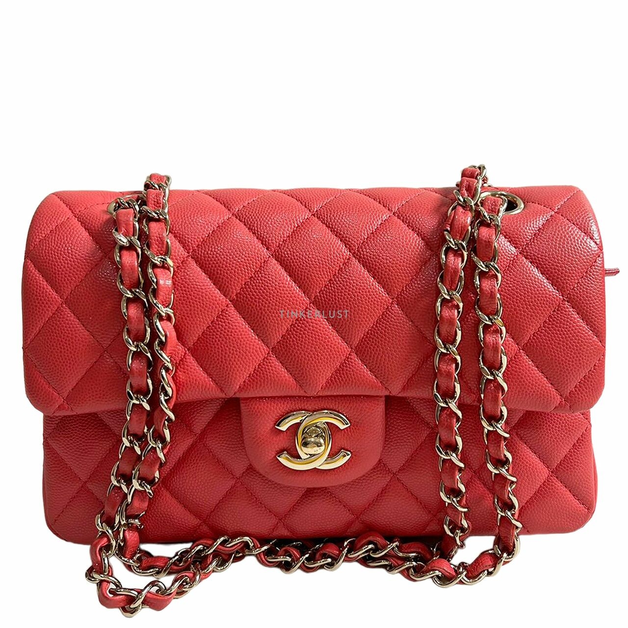 Chanel Classic Small 23 Red Caviar LGHW #30 Shoulder Bag