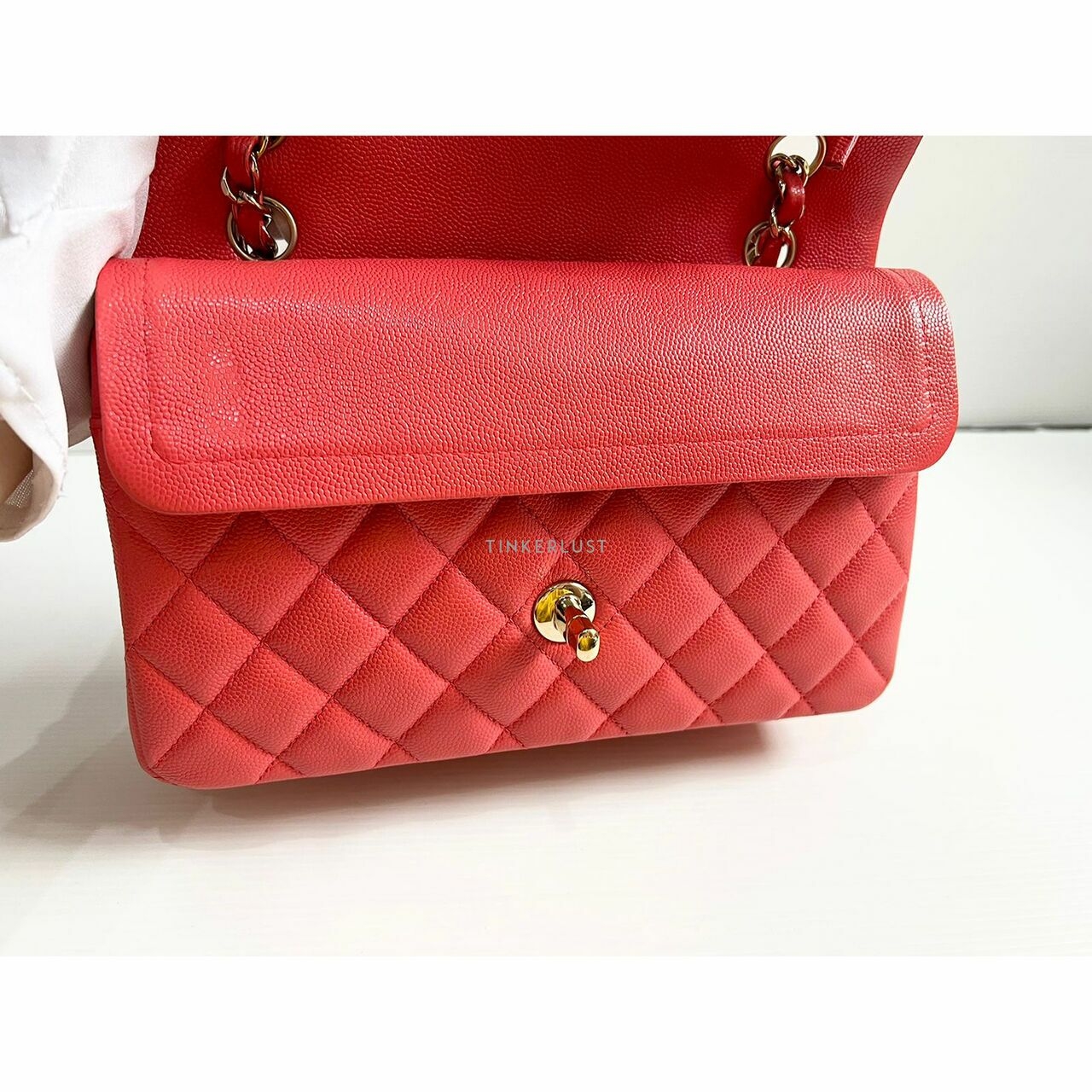 Chanel Classic Small 23 Red Caviar LGHW #30 Shoulder Bag