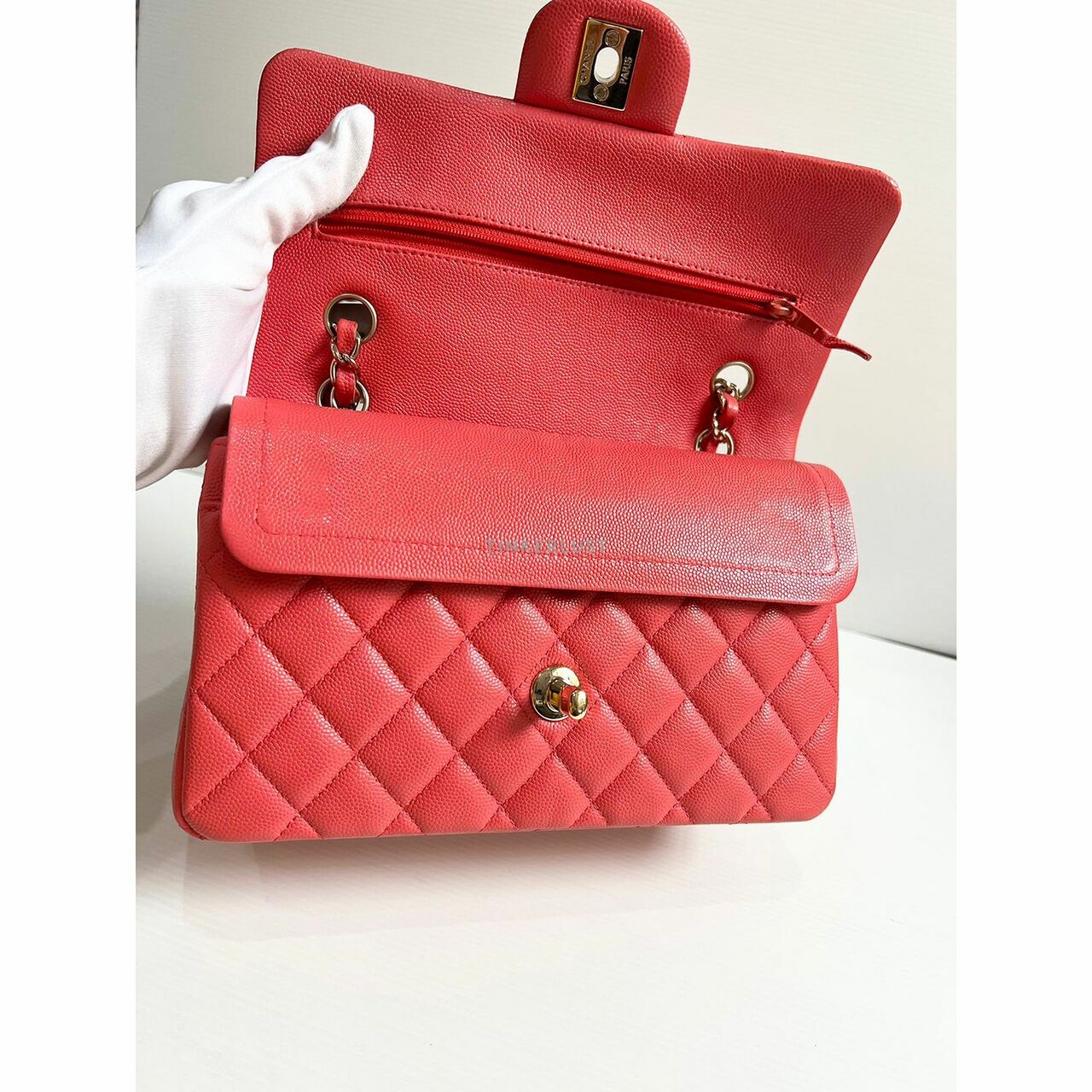 Chanel Classic Small 23 Red Caviar LGHW #30 Shoulder Bag