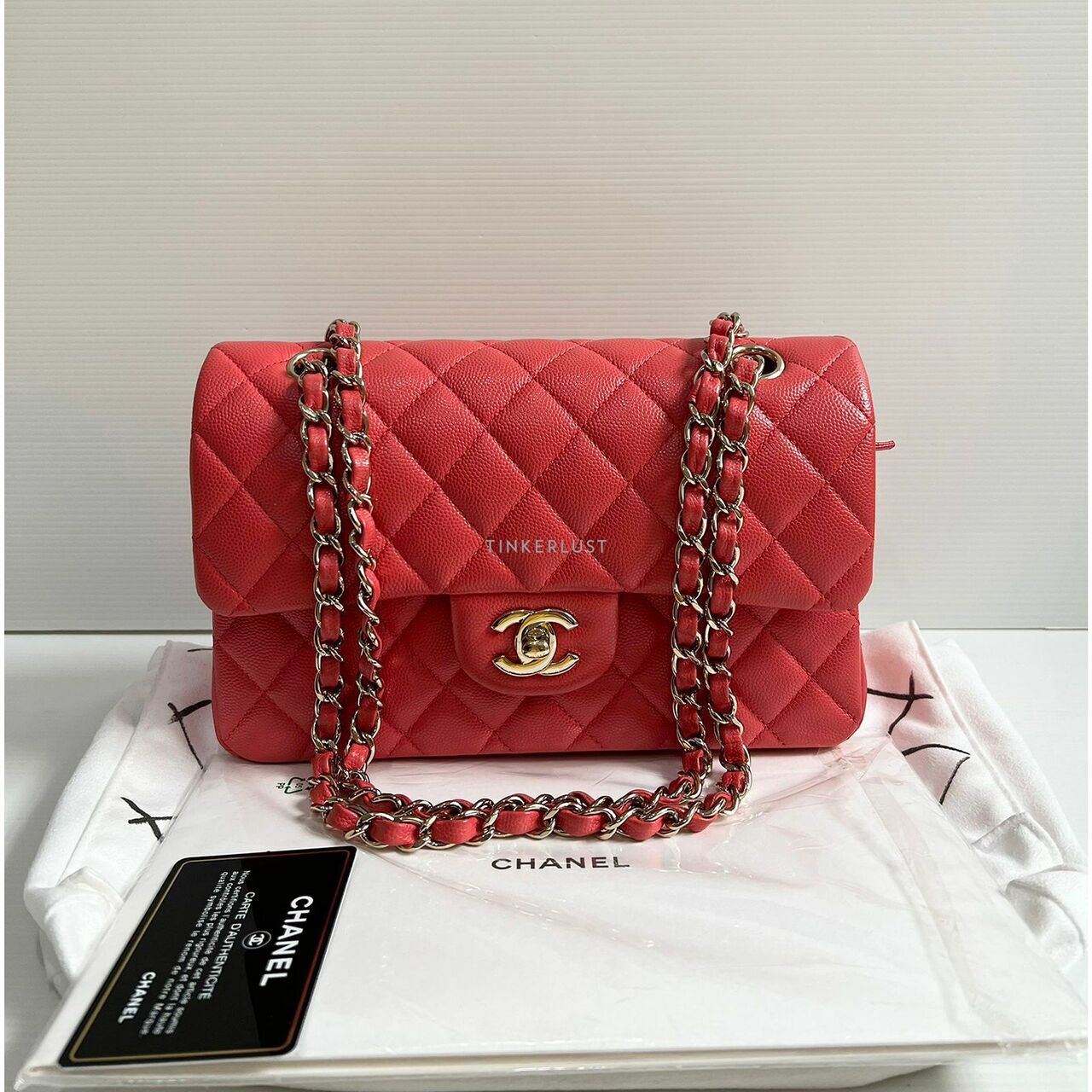 Chanel Classic Small 23 Red Caviar LGHW #30 Shoulder Bag