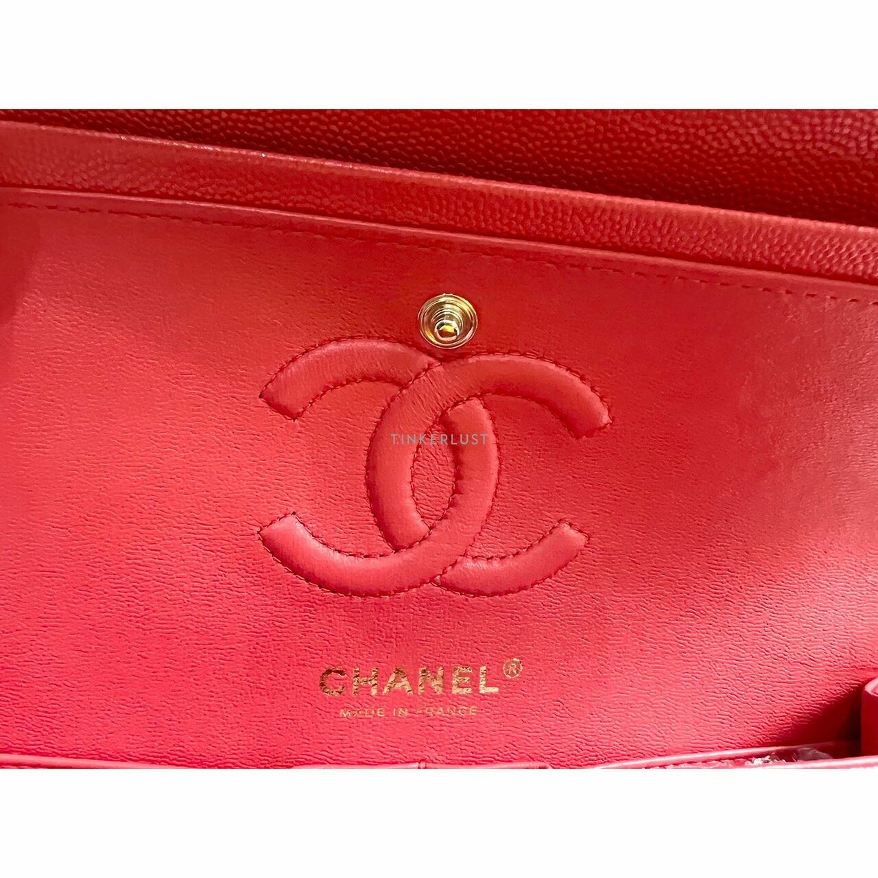 Chanel Classic Small 23 Red Caviar LGHW #30 Shoulder Bag