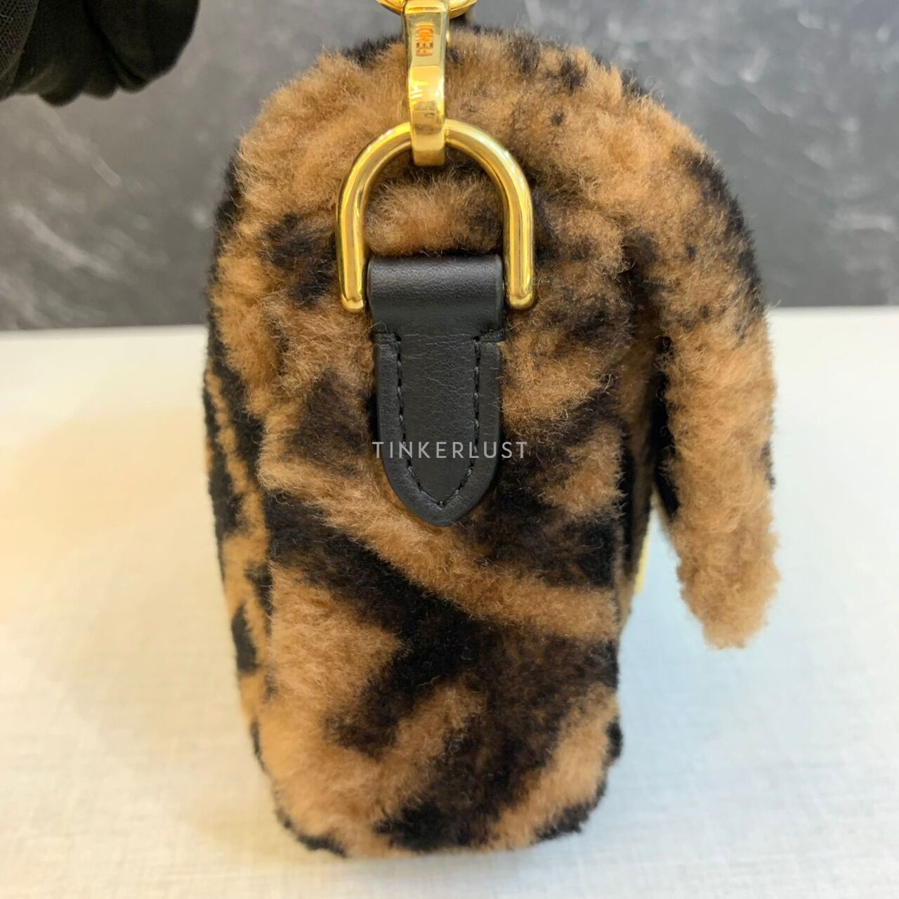 Fendi Mini Baguette FF Brown Black GHW Satchel