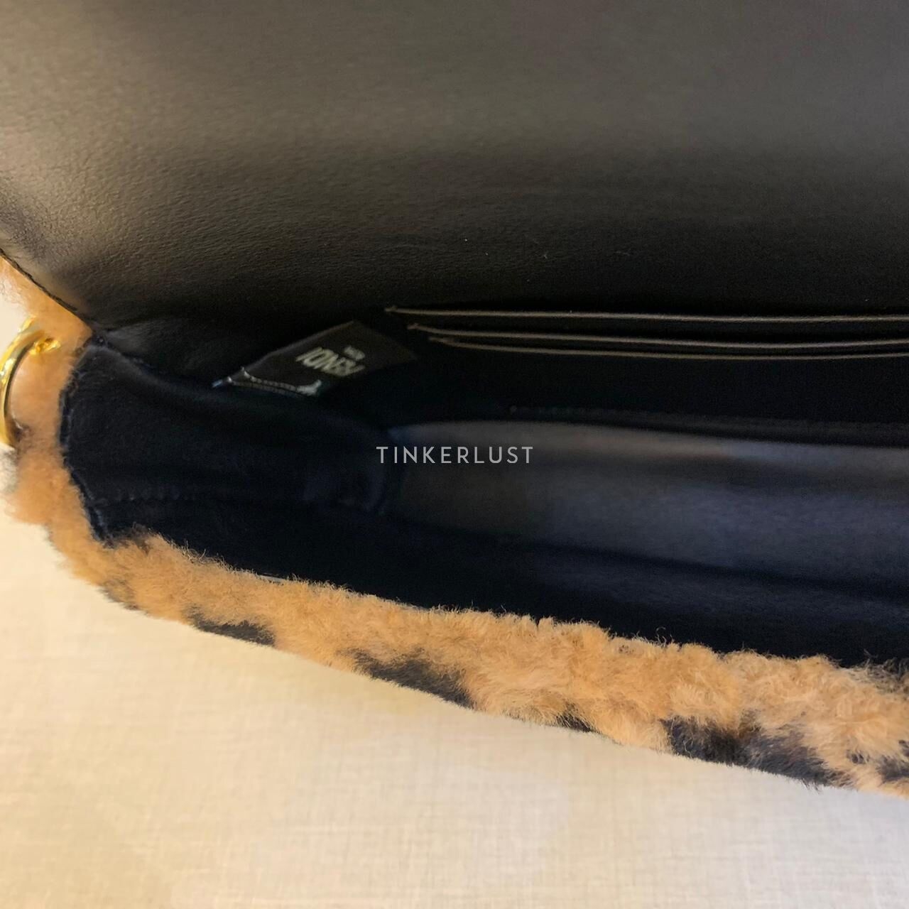 Fendi Mini Baguette FF Brown Black GHW Satchel