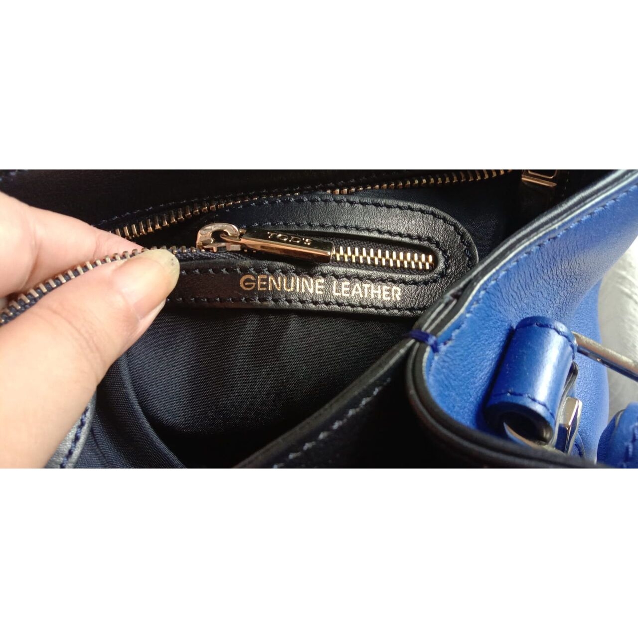 Tod's Genuine Leather Blue Shoulder Bag