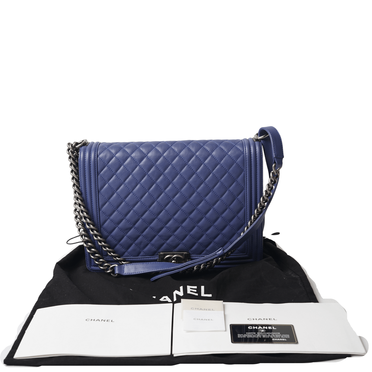 Chanel Quilted Boy Blue Shoulder Bag