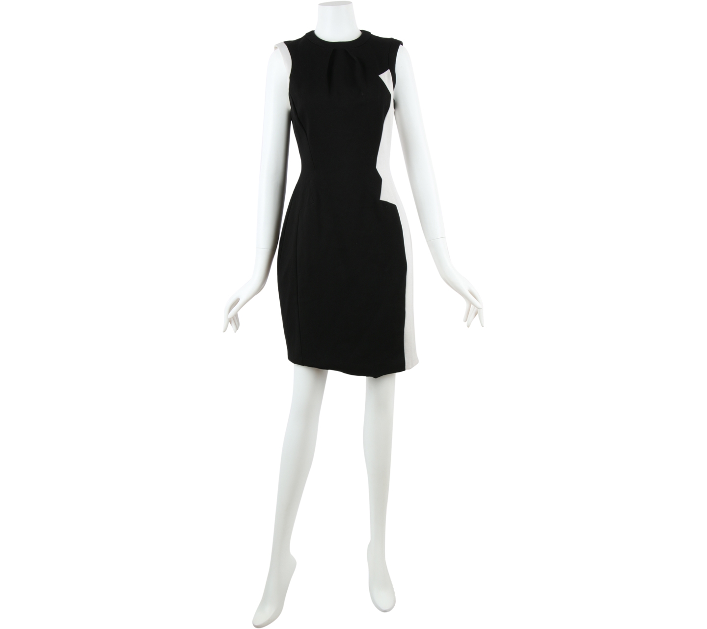 Karen Millen Black And White Sleeveless Midi Dress