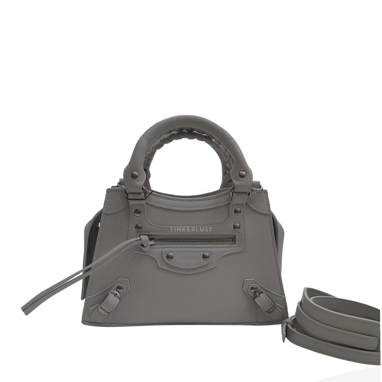 Balenciaga Neo City Mini Grained White SHW Satchel