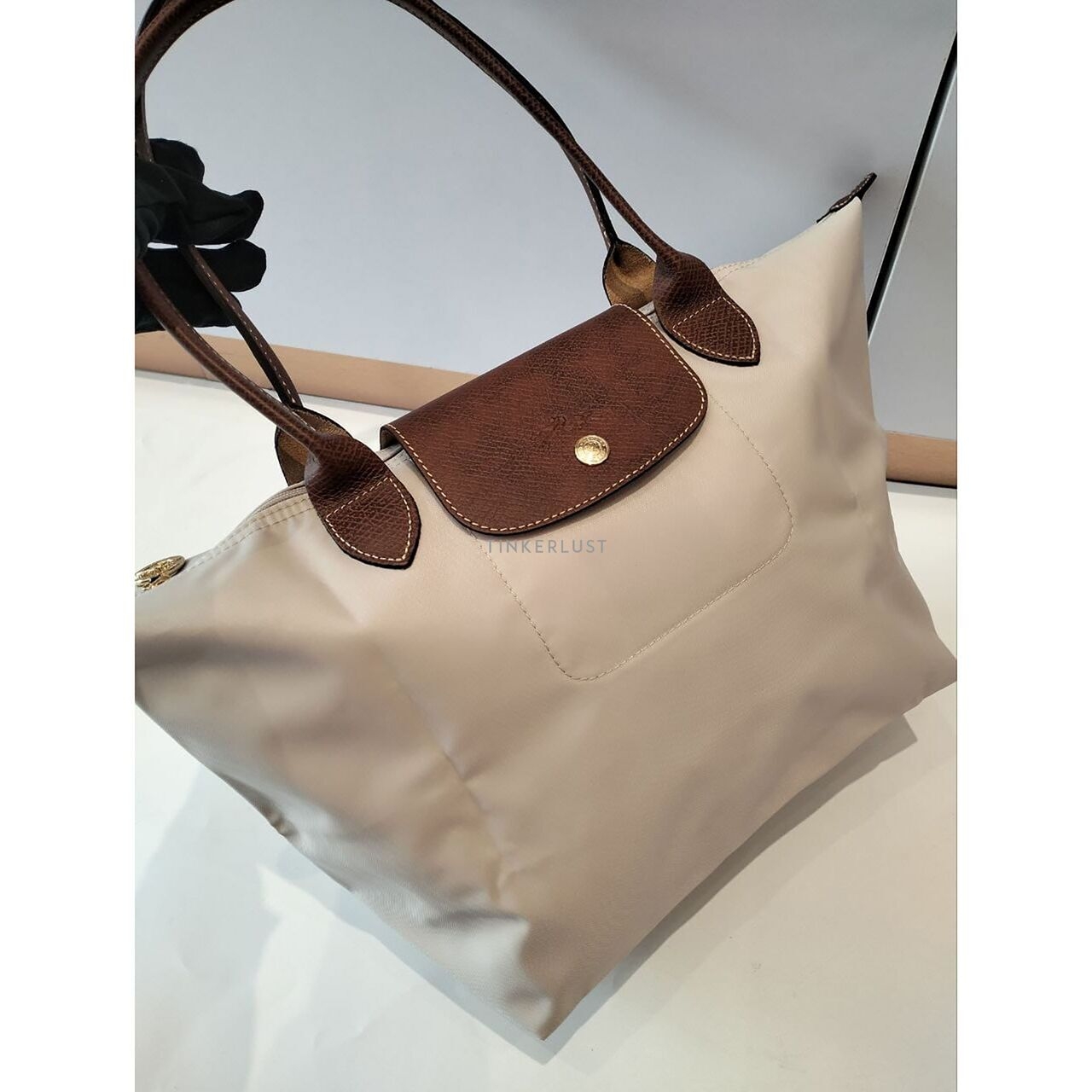 Longchamp Classic Small Long Handle SLH/MLH Papier & Brown Tote Bag	