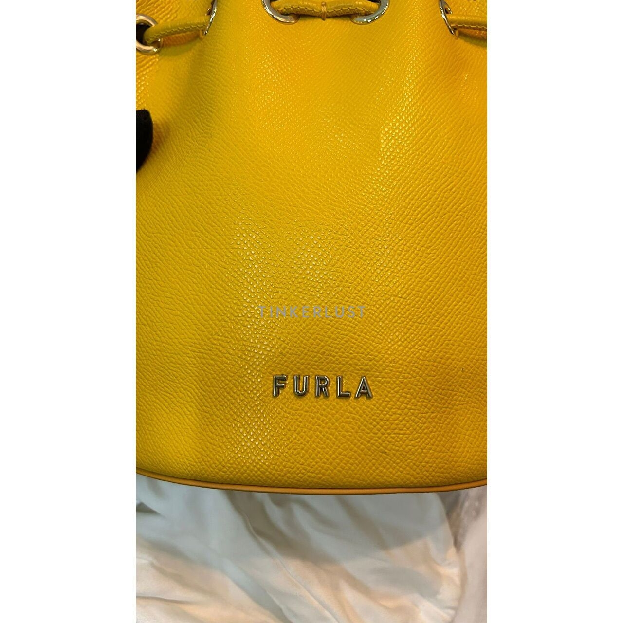 Furla Clio Drawstring Polline Leather Satchel Bag