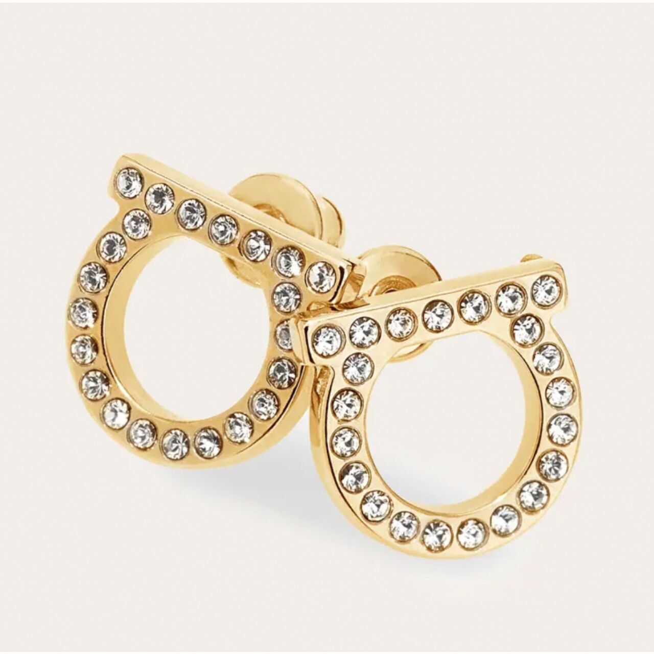 Salvatore Ferragamo Gancini Earrings With Crystal