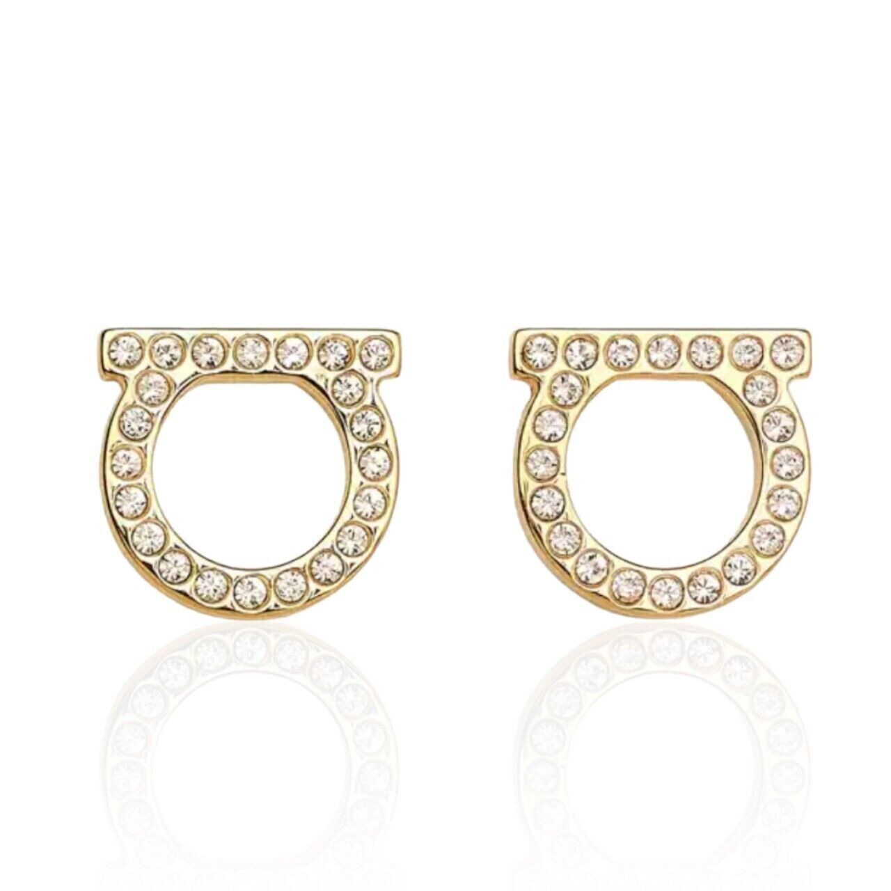 Salvatore Ferragamo Gancini Earrings With Crystal