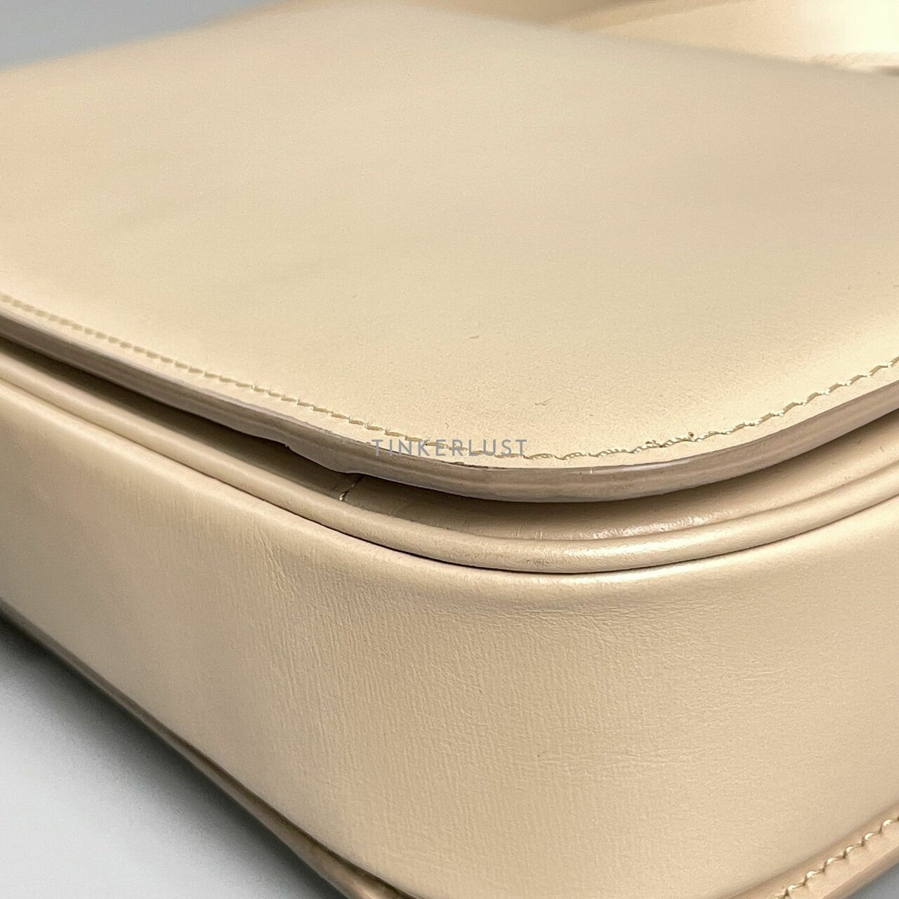 Celine Beige Smooth Leather Triomphe Medium Shoulder Bag