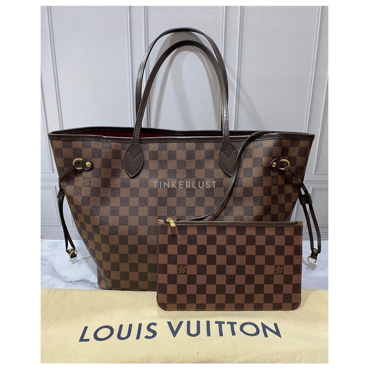 Louis Vuitton Neverfull Damier MM GHW 2015 Tote Bag