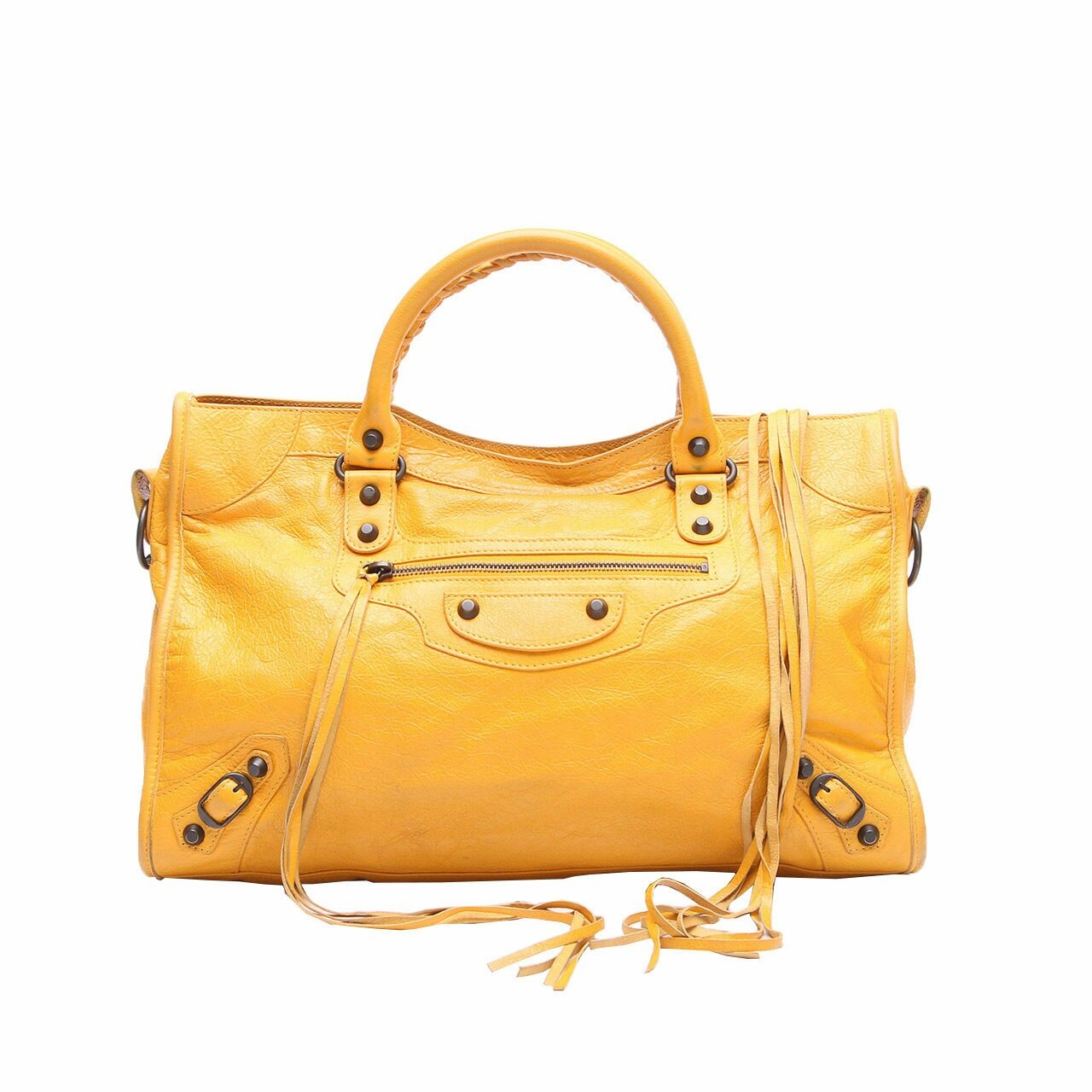 Balenciaga Classic City Yellow Satchel Bag