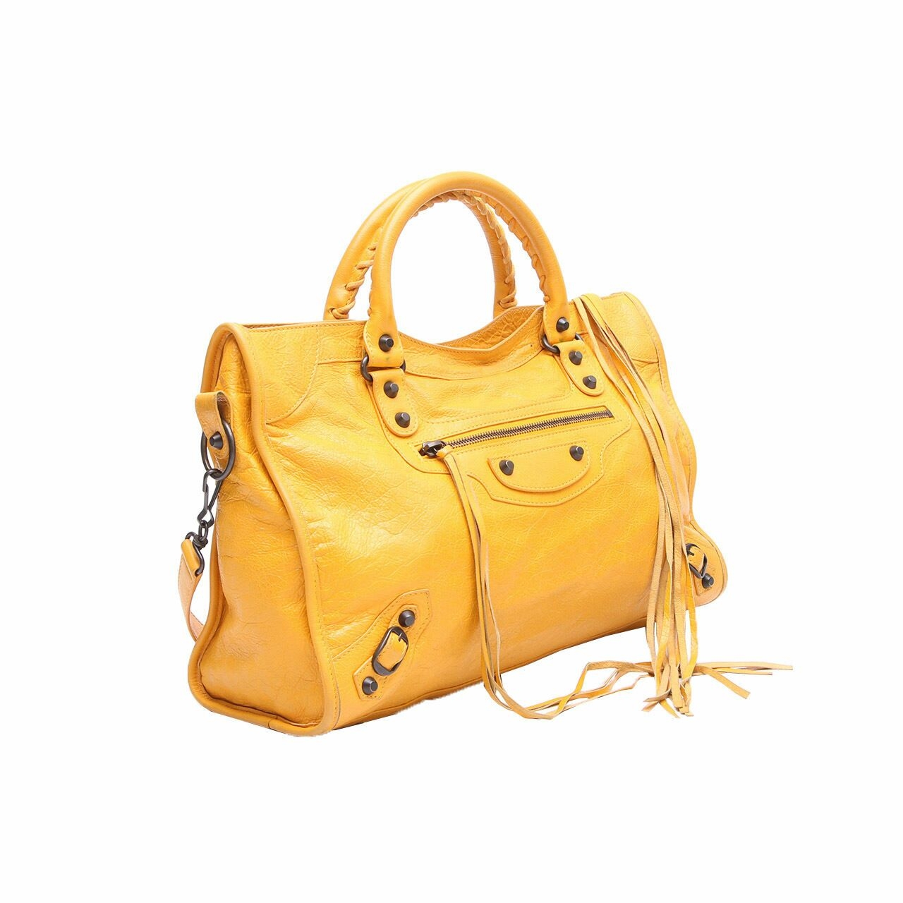 Balenciaga Classic City Yellow Satchel Bag