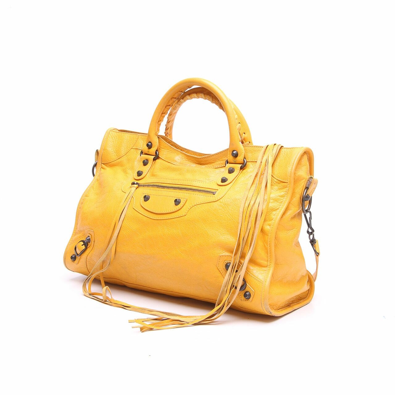 Balenciaga Classic City Yellow Satchel Bag