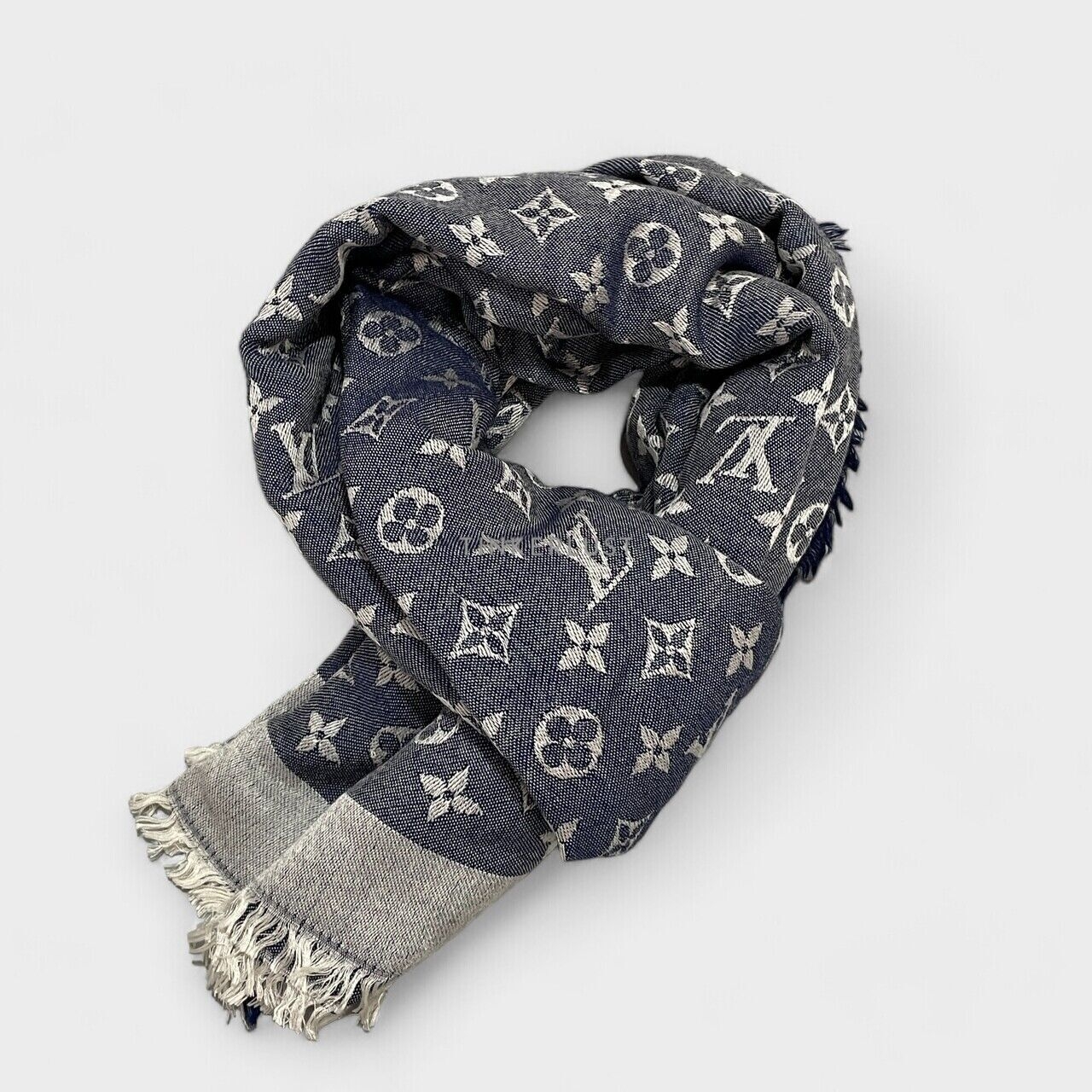 Louis Vuitton Monogram Denim Blue Shawl