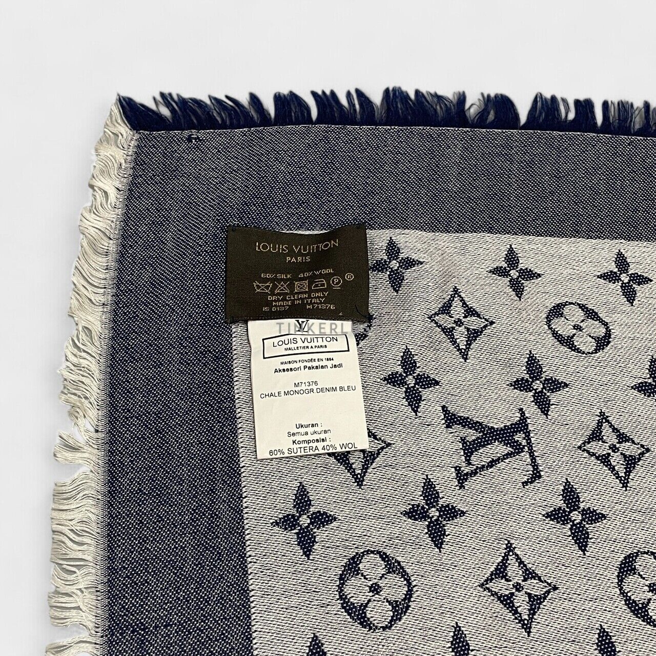 Louis Vuitton Monogram Denim Blue Shawl