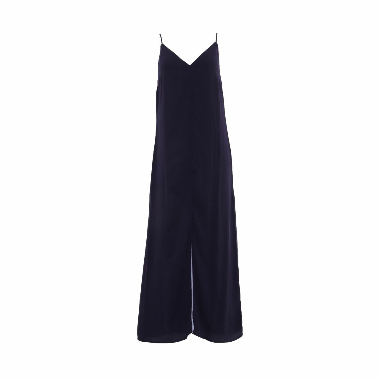 Mango Navy Slit Long Dress