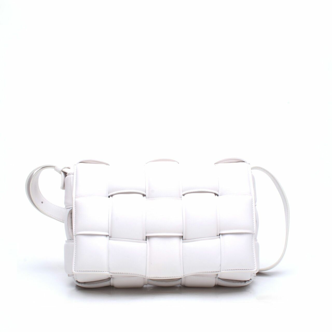 Bottega Veneta Paded Casette White Shoulder Bag