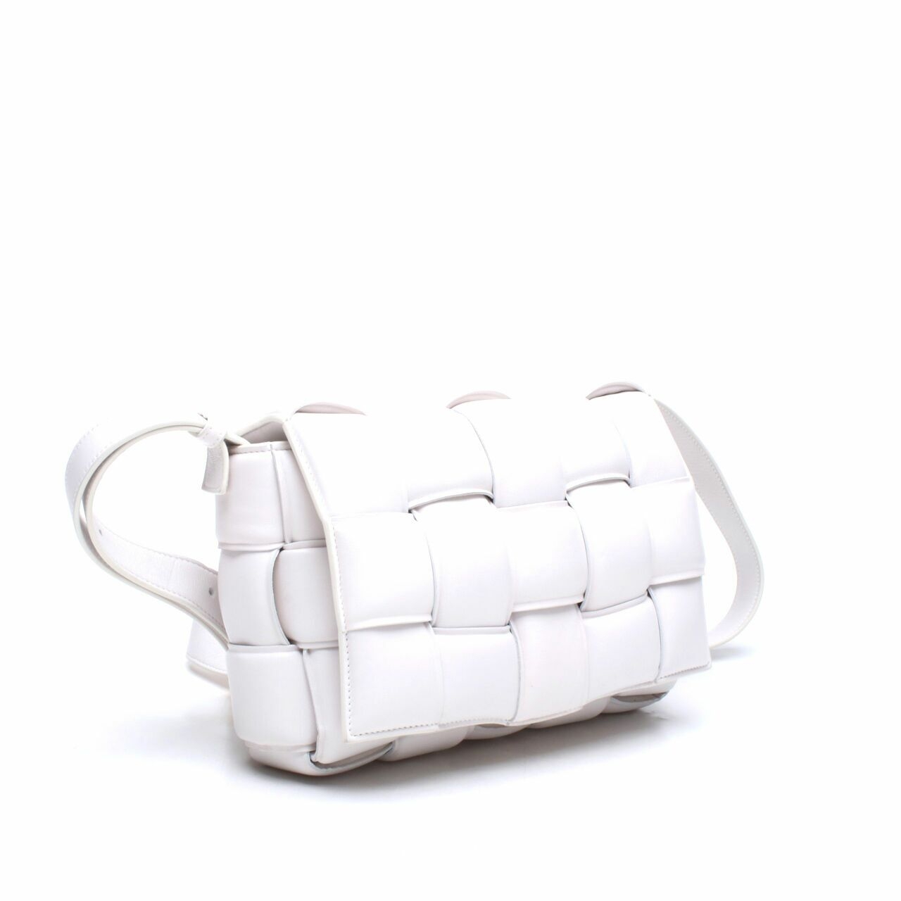 Bottega Veneta Paded Casette White Shoulder Bag