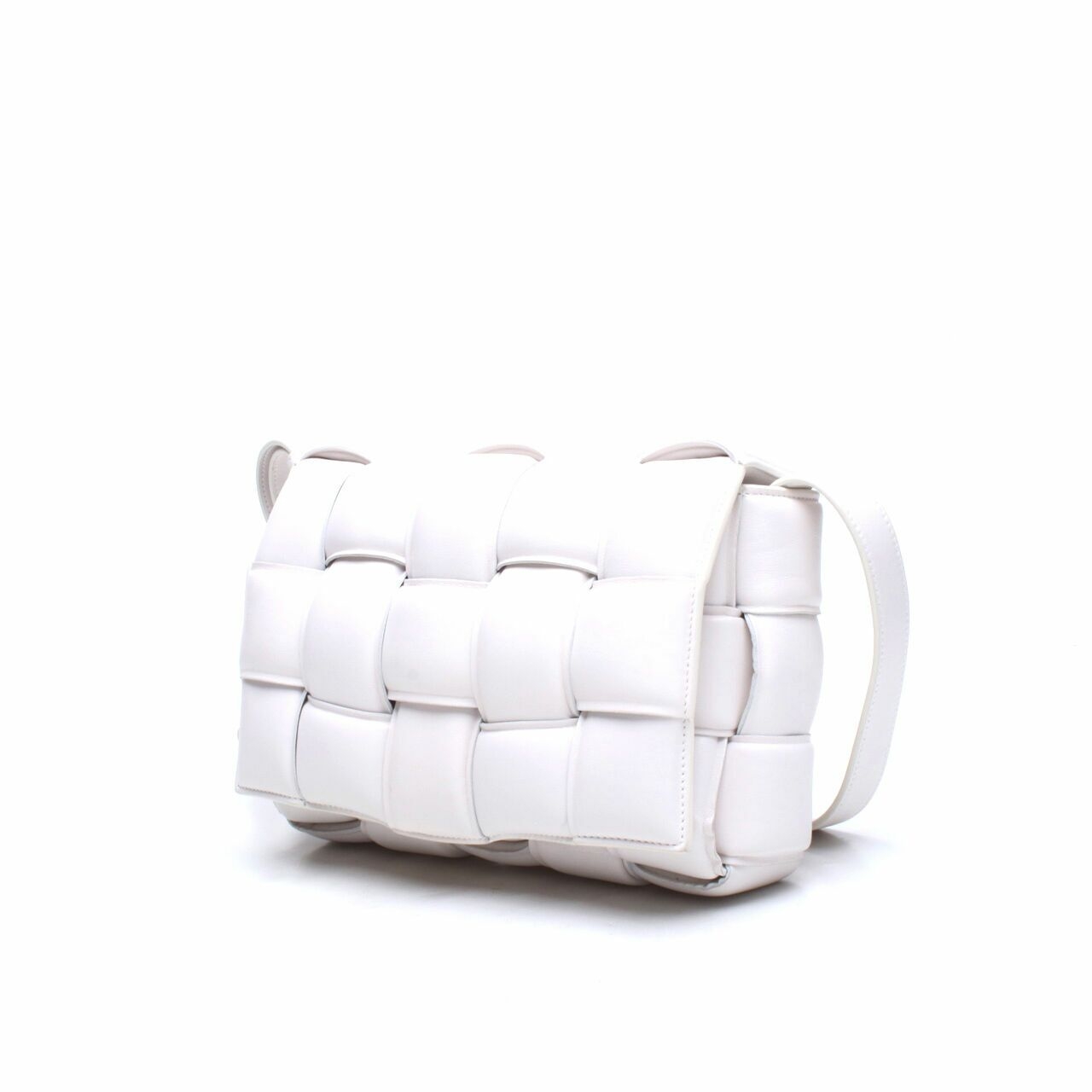 Bottega Veneta Paded Casette White Shoulder Bag